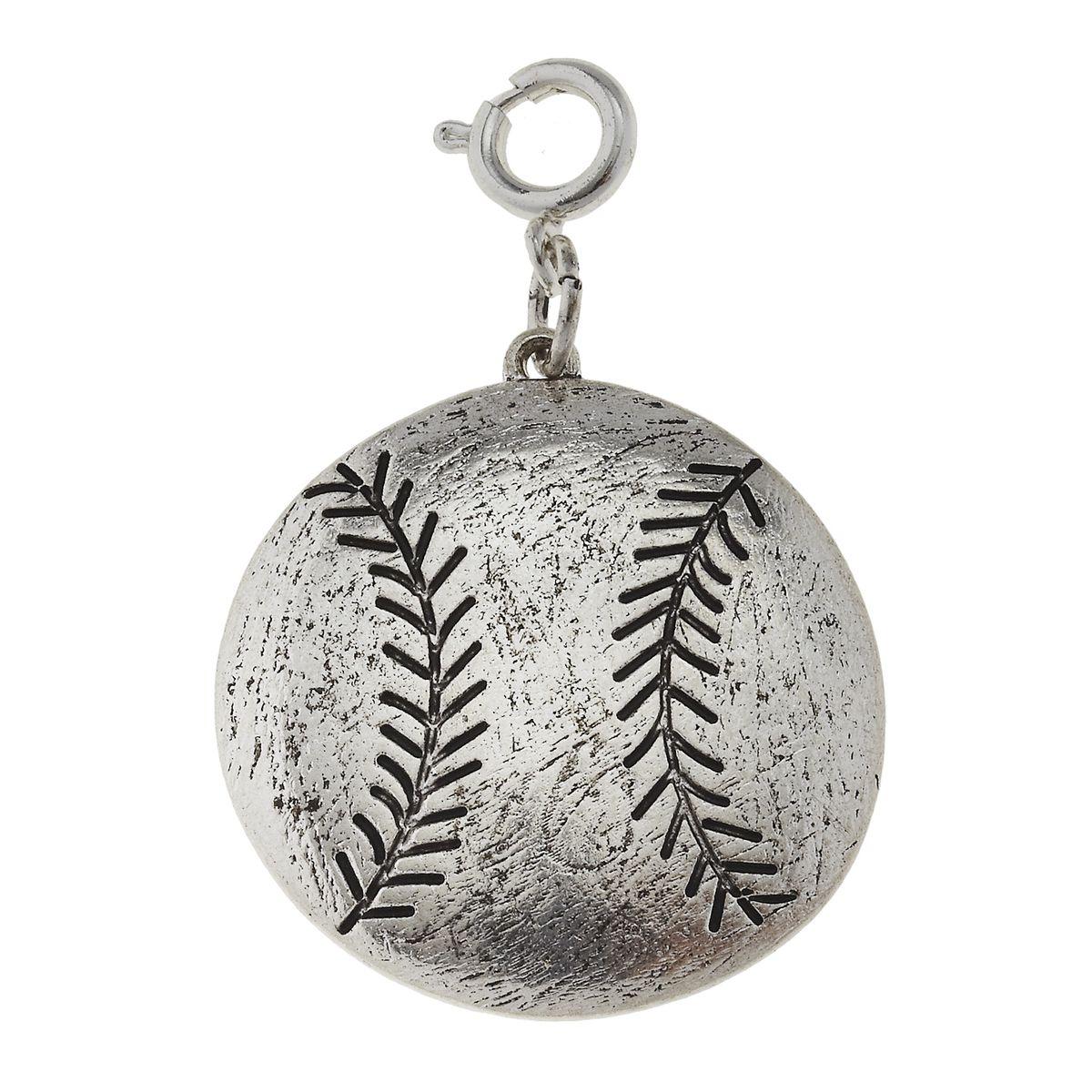 Antique Silver Softball Charm