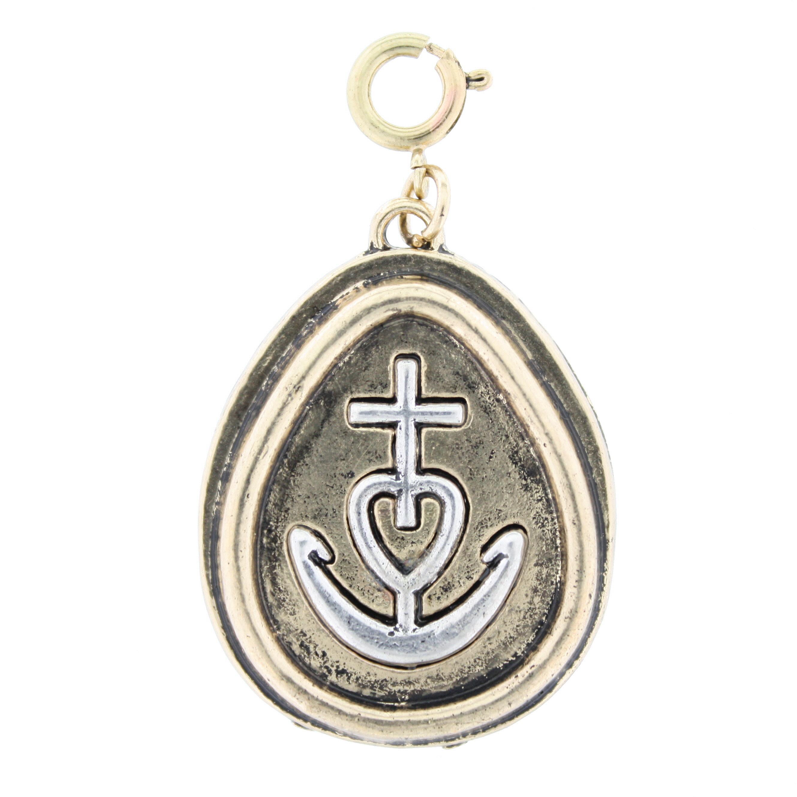 Slver Anchor On Gold Casting Charm