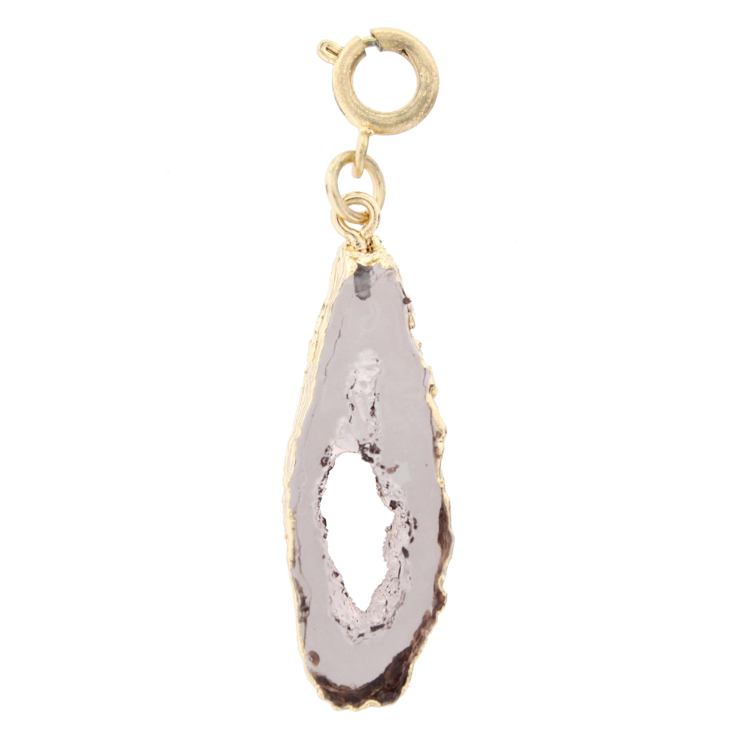 Gold Framed Amythyst Druzy Charm