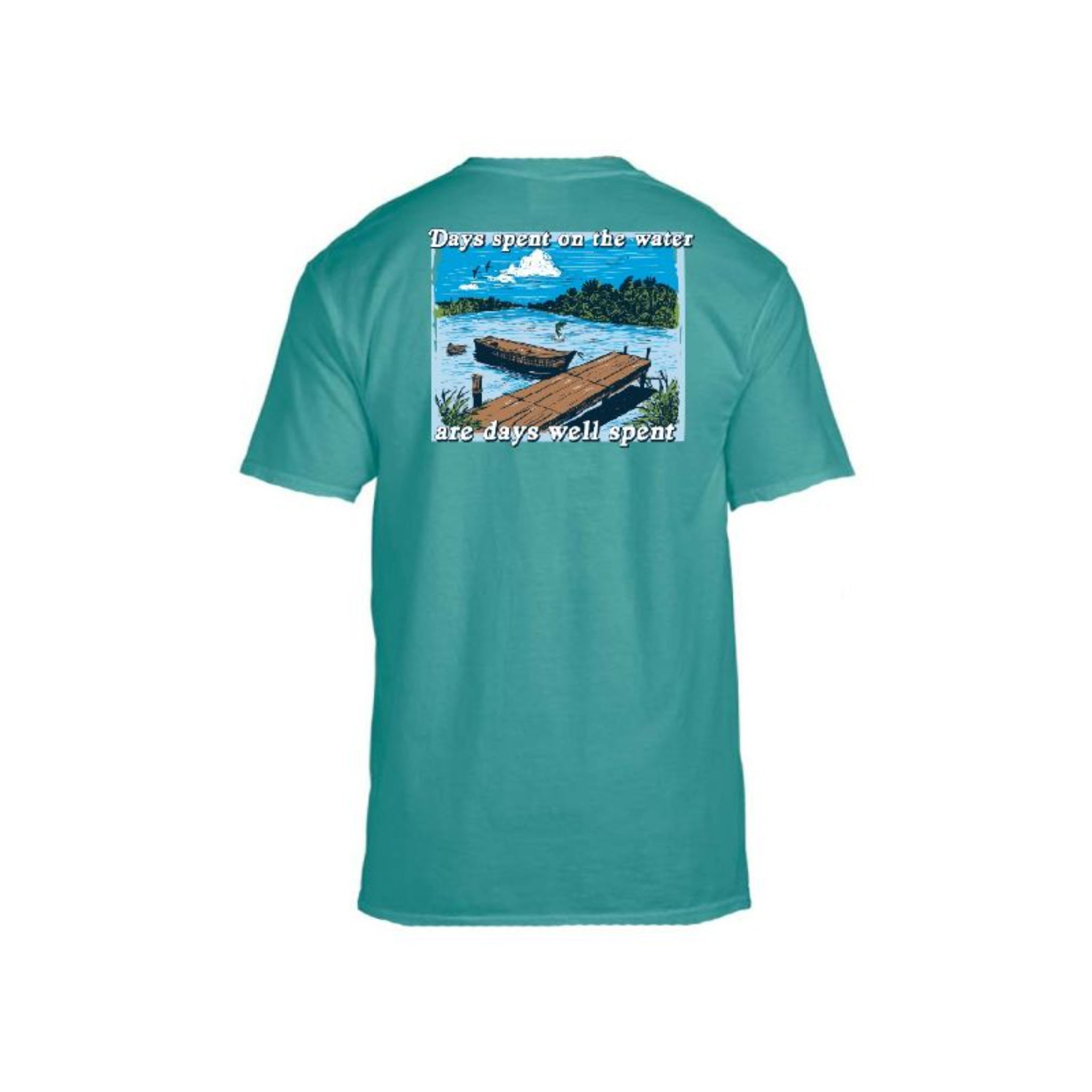 Kids Days Spent On The Water Are Days Well Spent Seafoam Crew Neck T-Shirt S