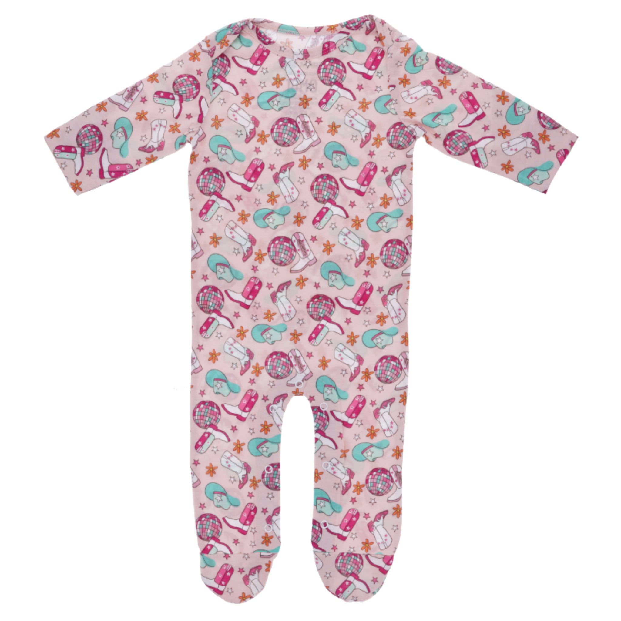 Kids Howdy, Girl Jammie Onesie 12MO