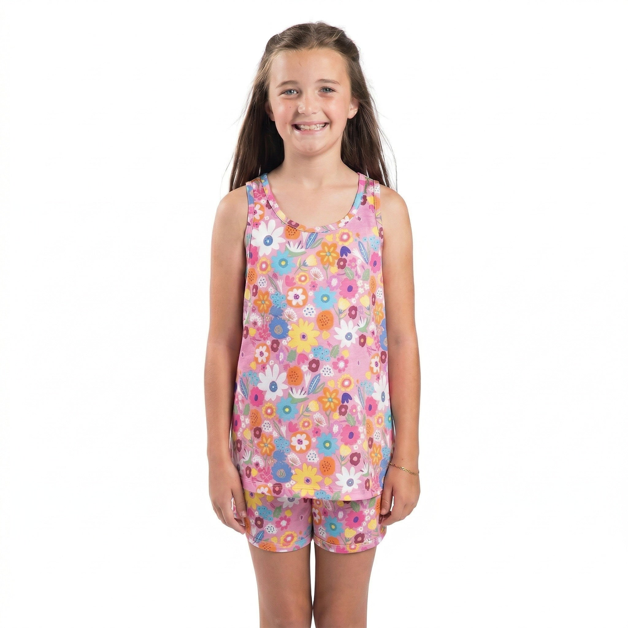 Kids Fields of Flowers Tank Top Jammie Short Set