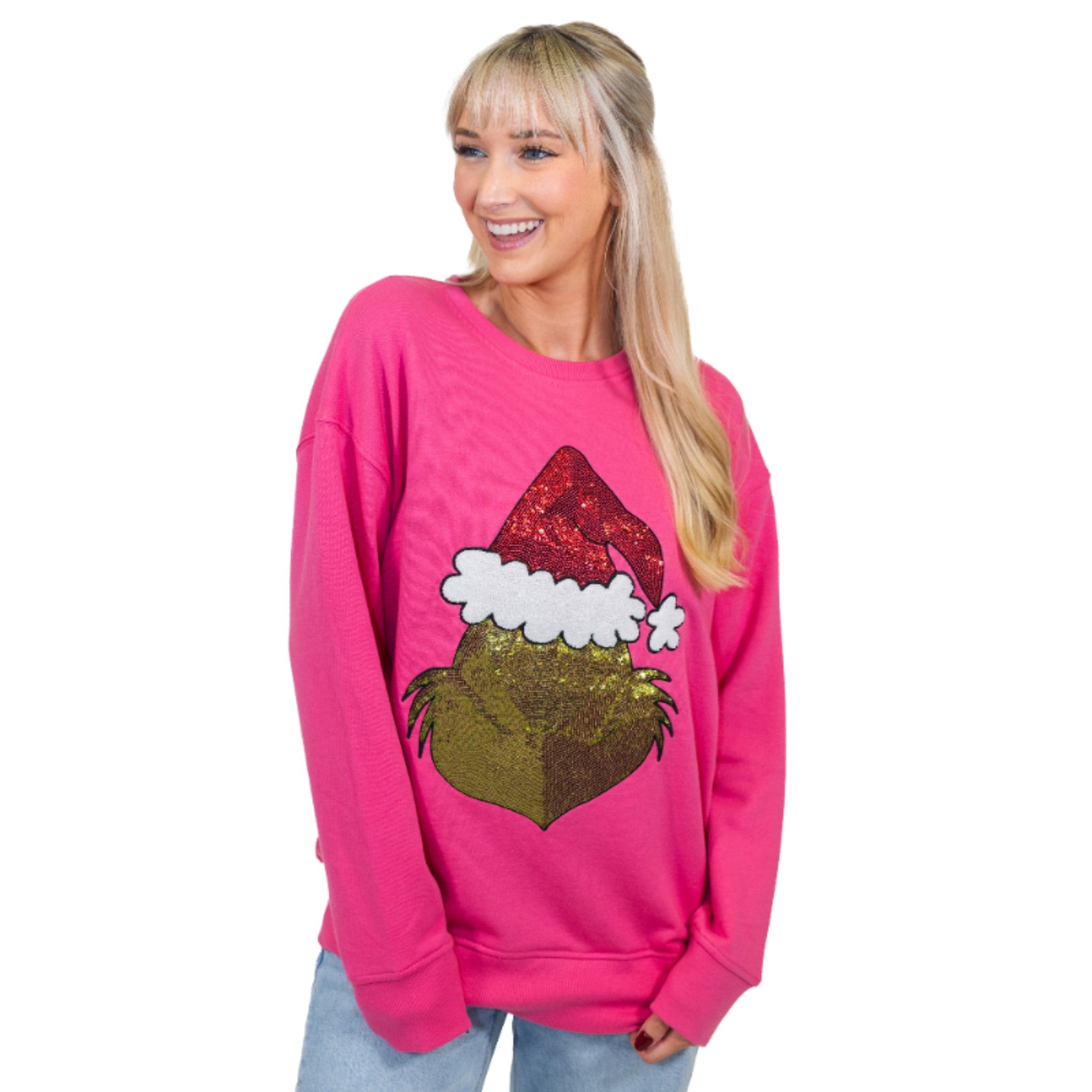 Who Stole Christmas? Hot Pink Crew Neck Sweatshirt