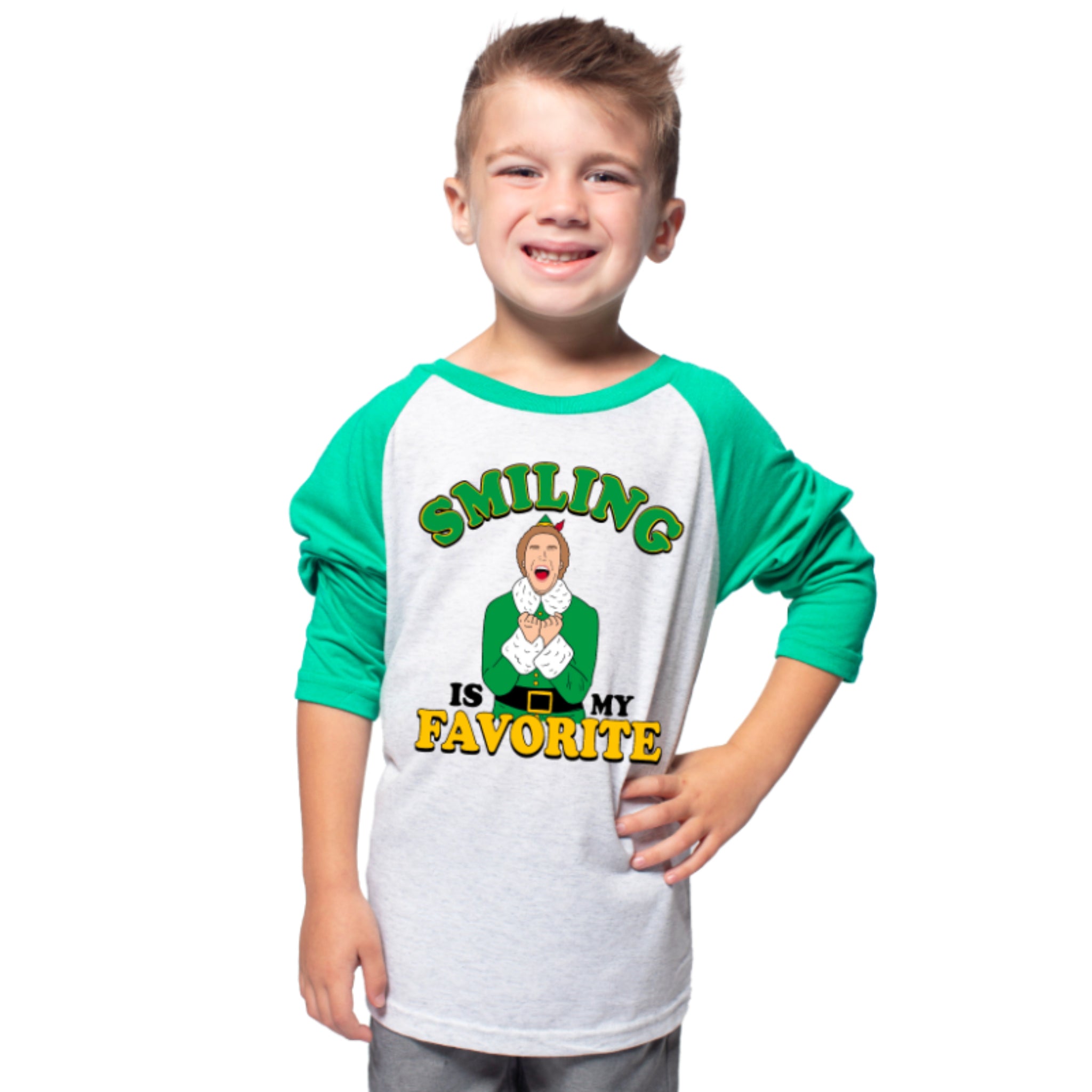 Kids Smiling is my Favorite Crew Neck 3/4 Sleeve T-Shirt S