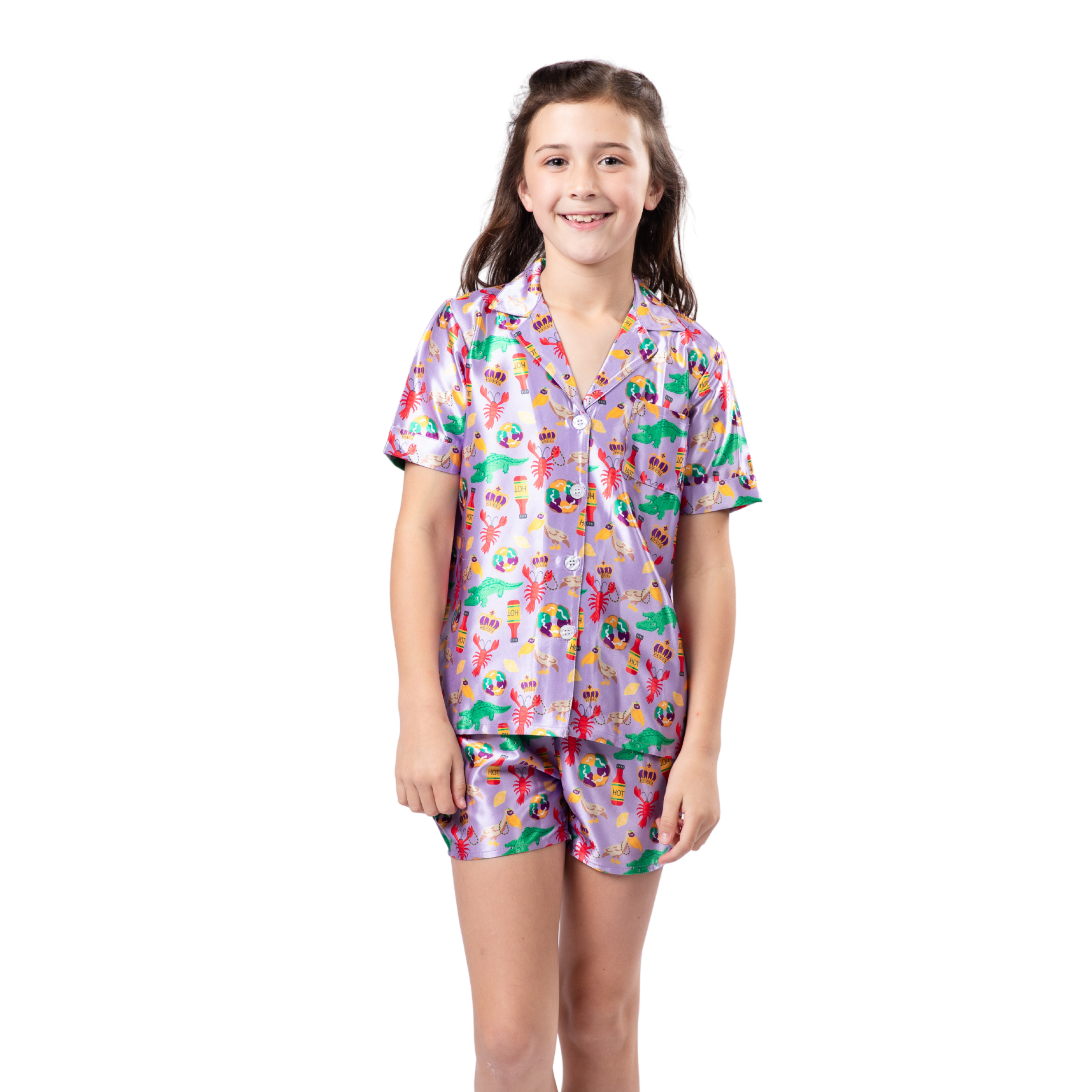 Kids Good Times Satin Pajama Short Set