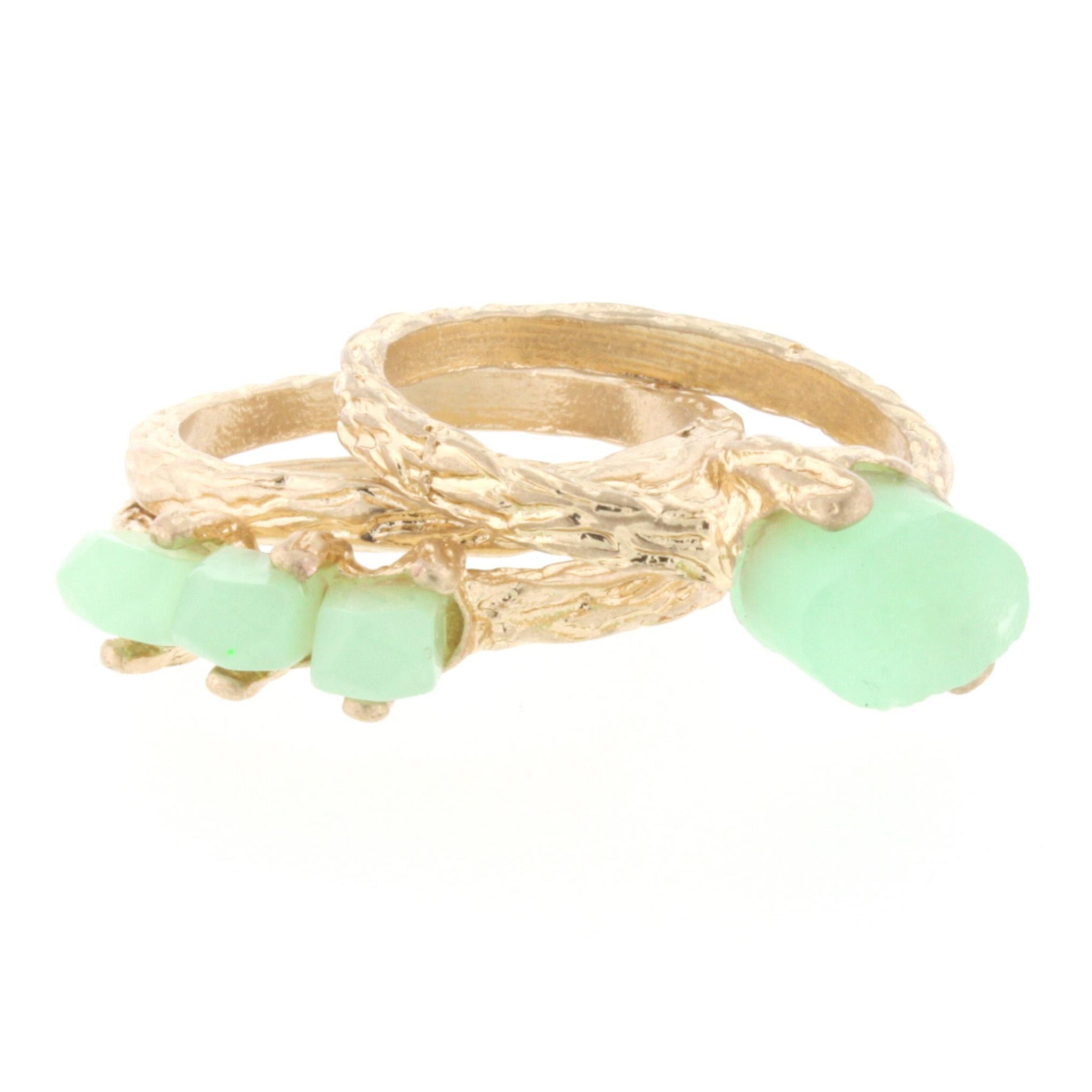 Mint Triple Band Druzy Ring