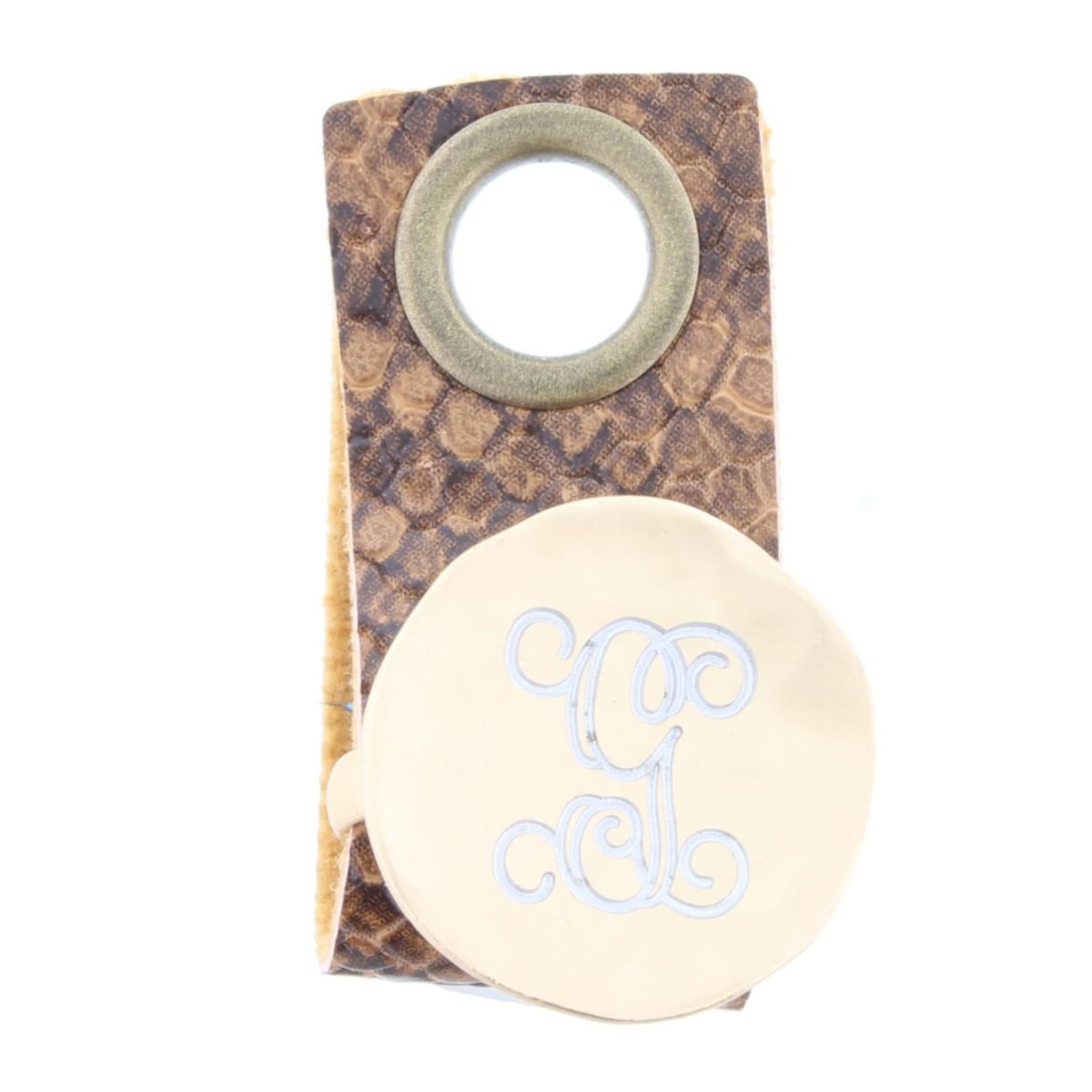 "G" Engraved Initial Gold Disk Adjustable Ring