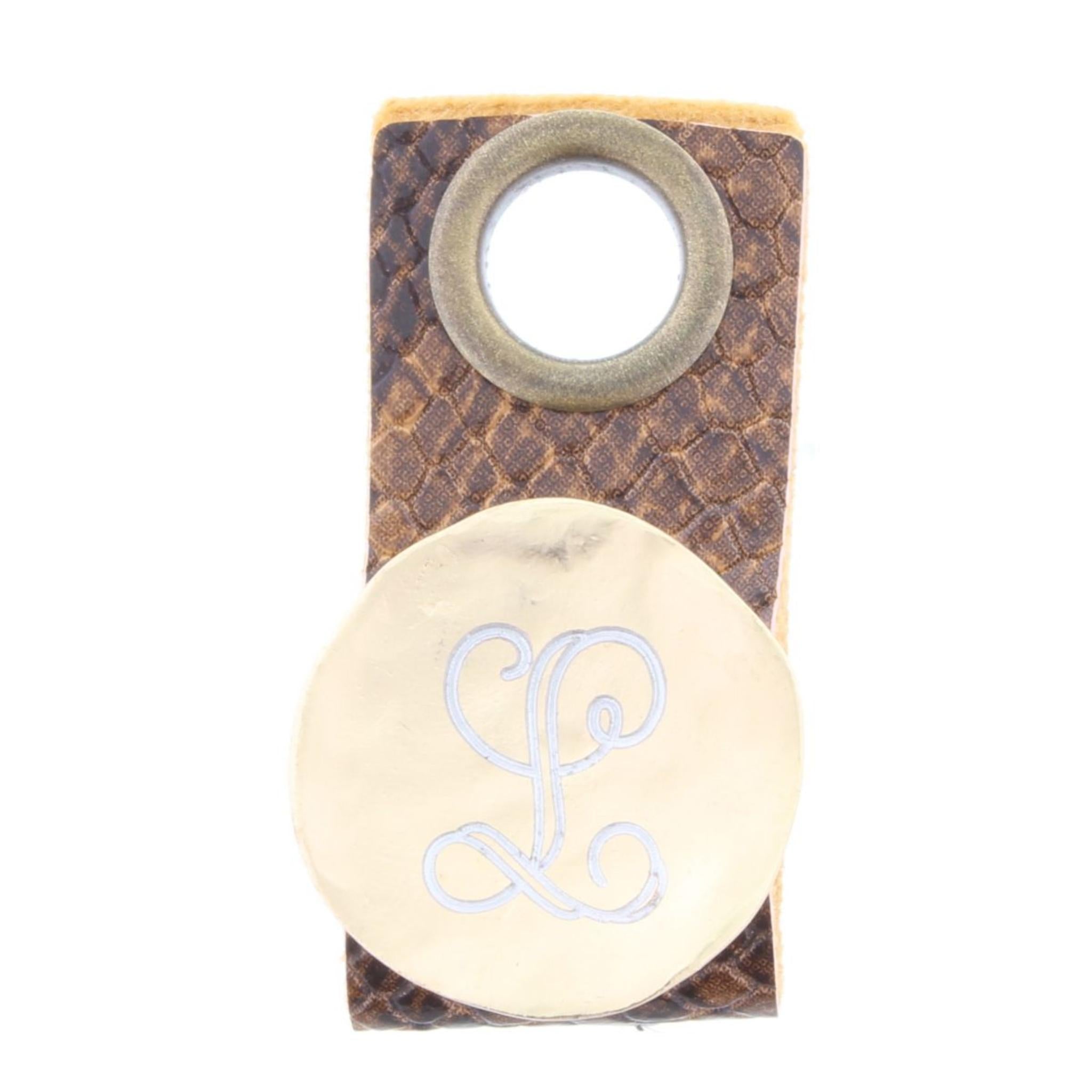 "L" Engraved Initial Gold Disk Adjustable Ring