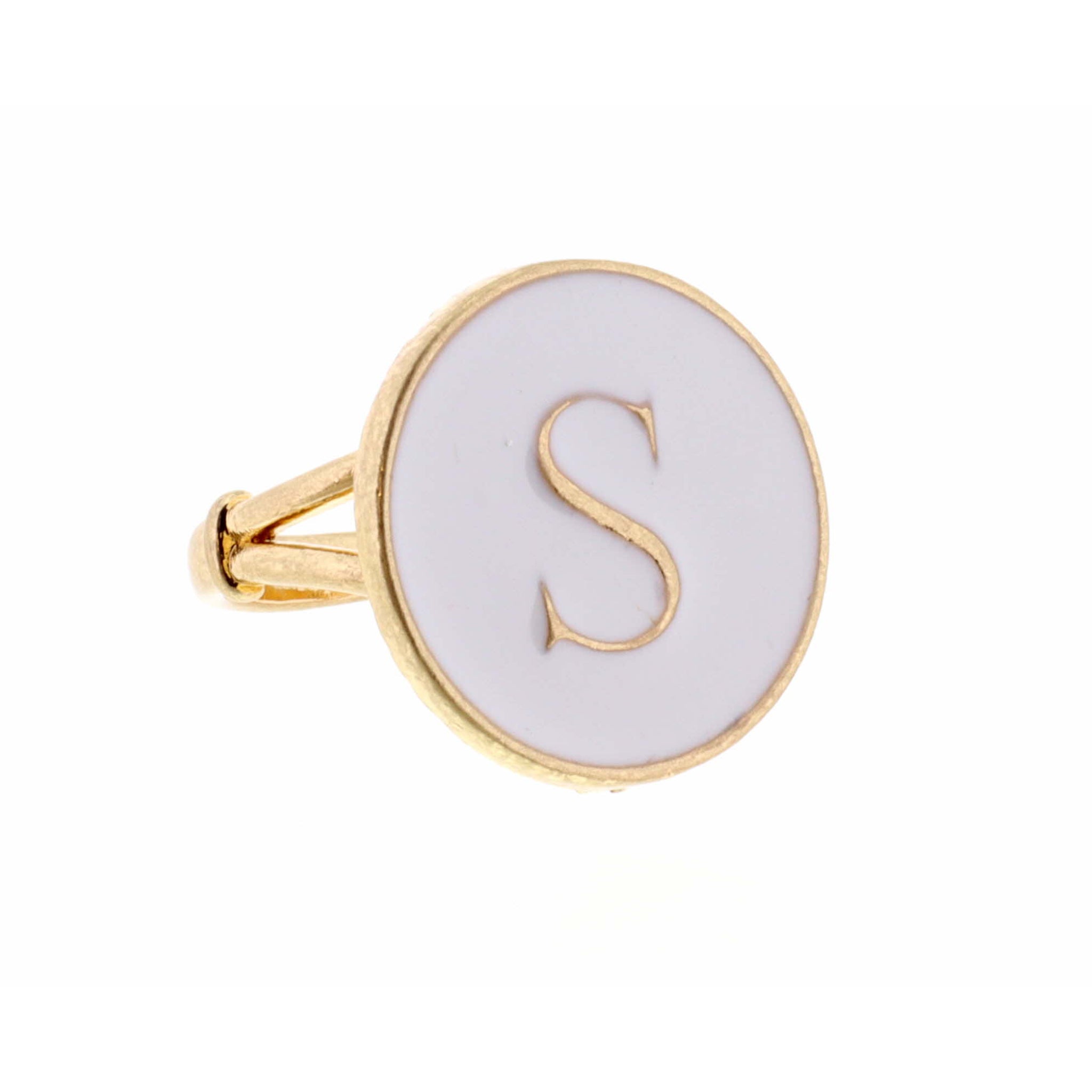 White Epoxy "S" Initial Ring
