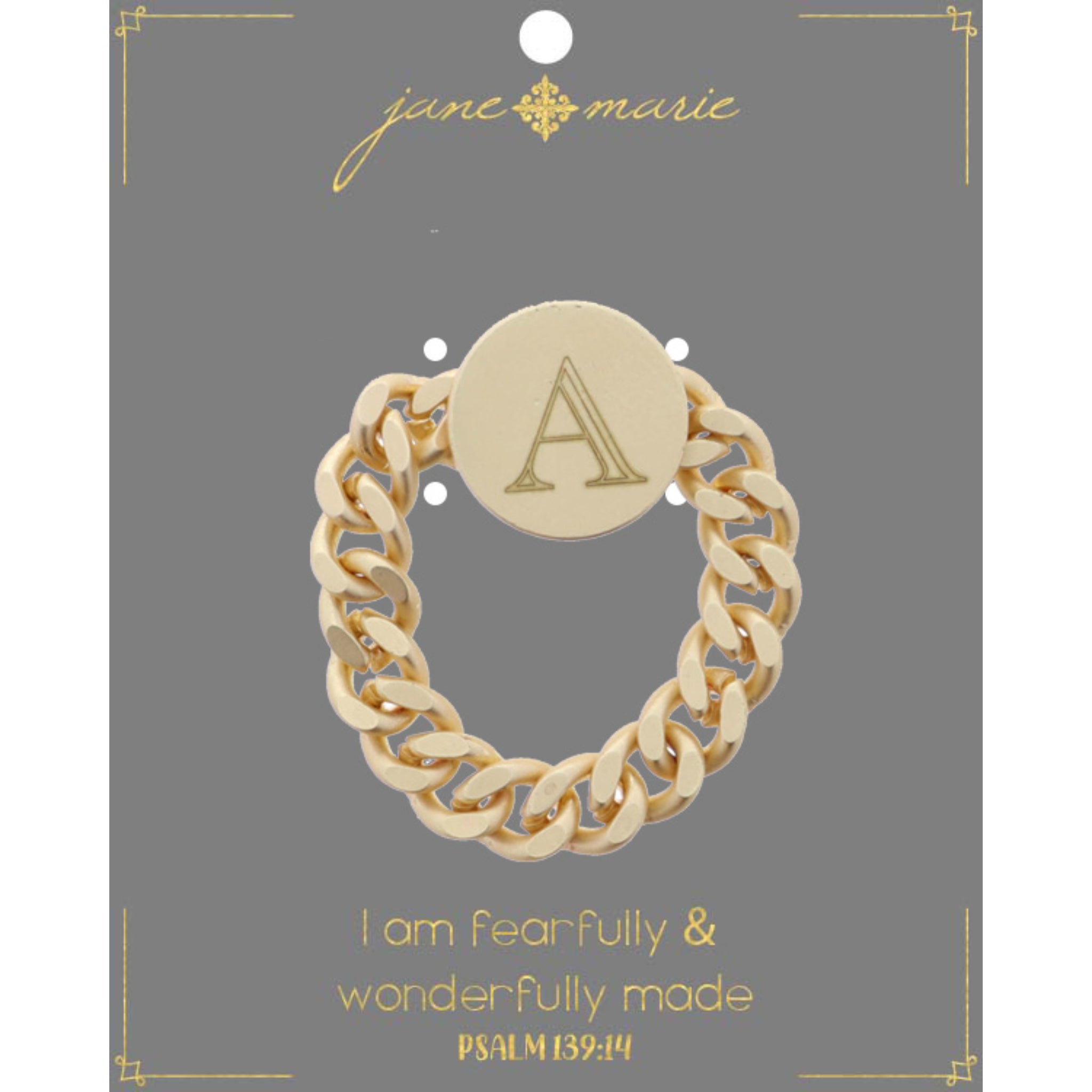 Engraved Initial "A" Ring