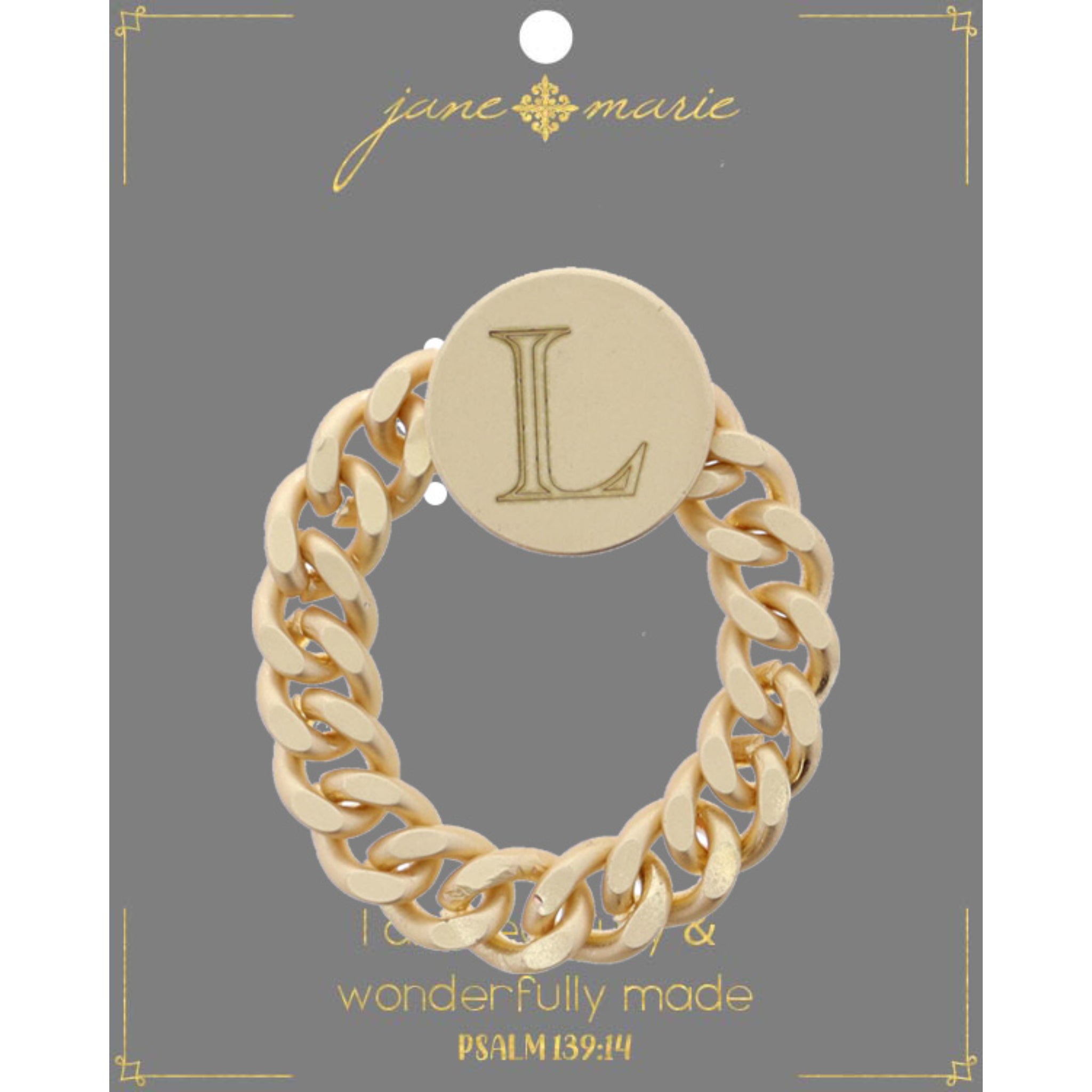 Engraved Initial "L" Ring
