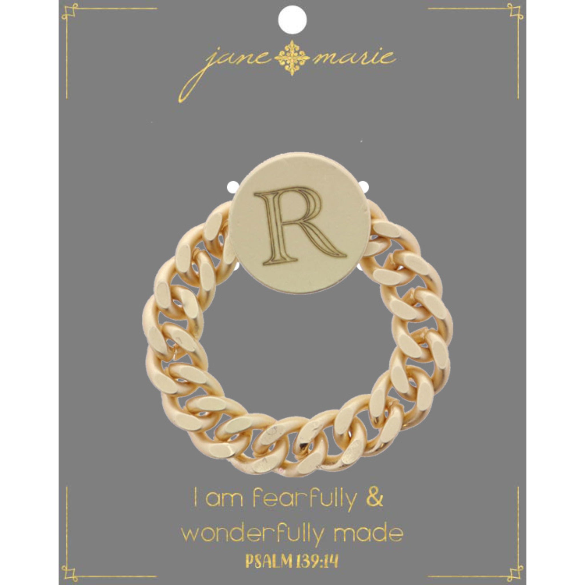 Engraved Initial "R" Ring