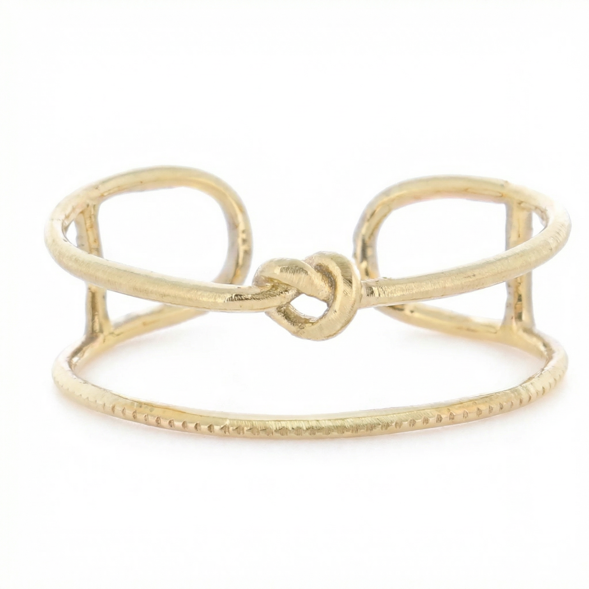 18K Gold Plated Double Band with Knot Ring