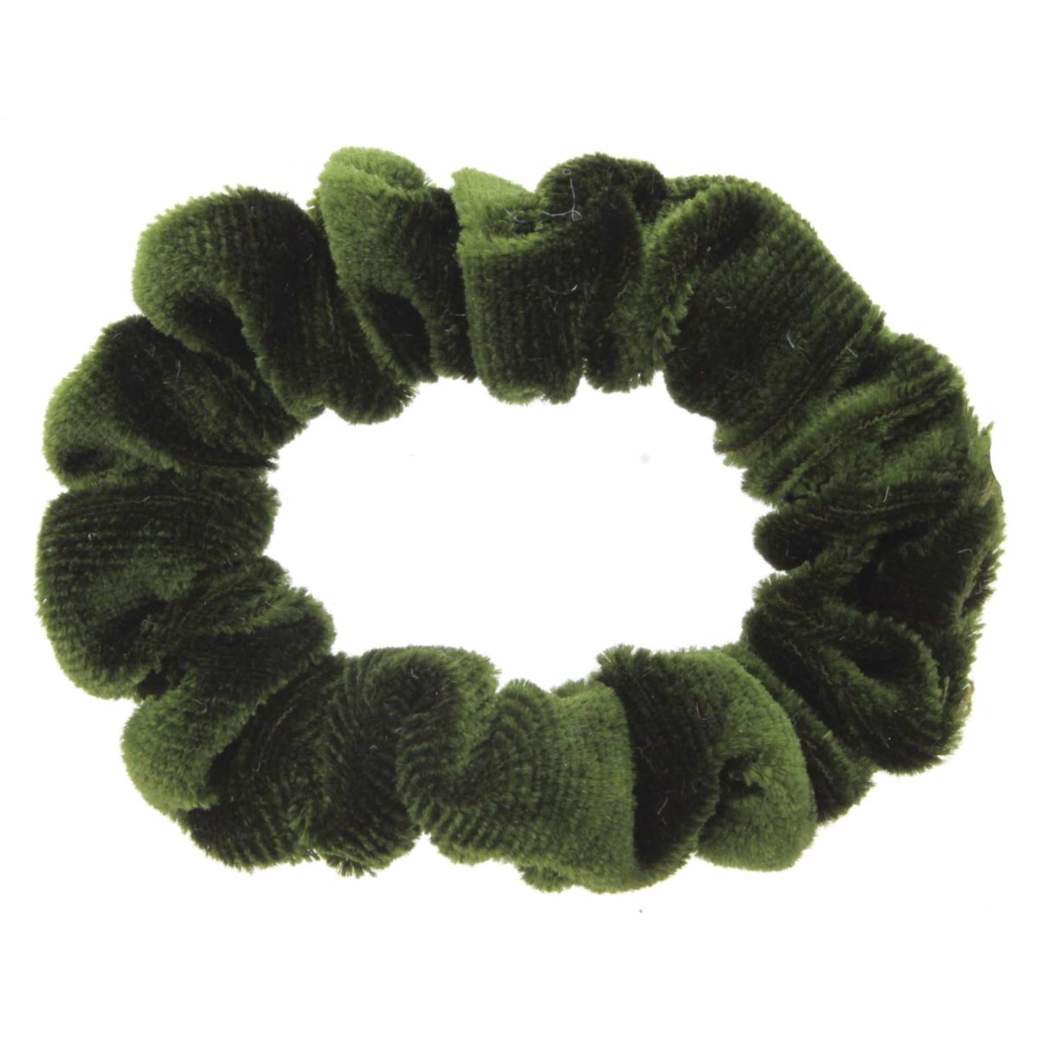 Dark Green Velvet Small Scrunchie