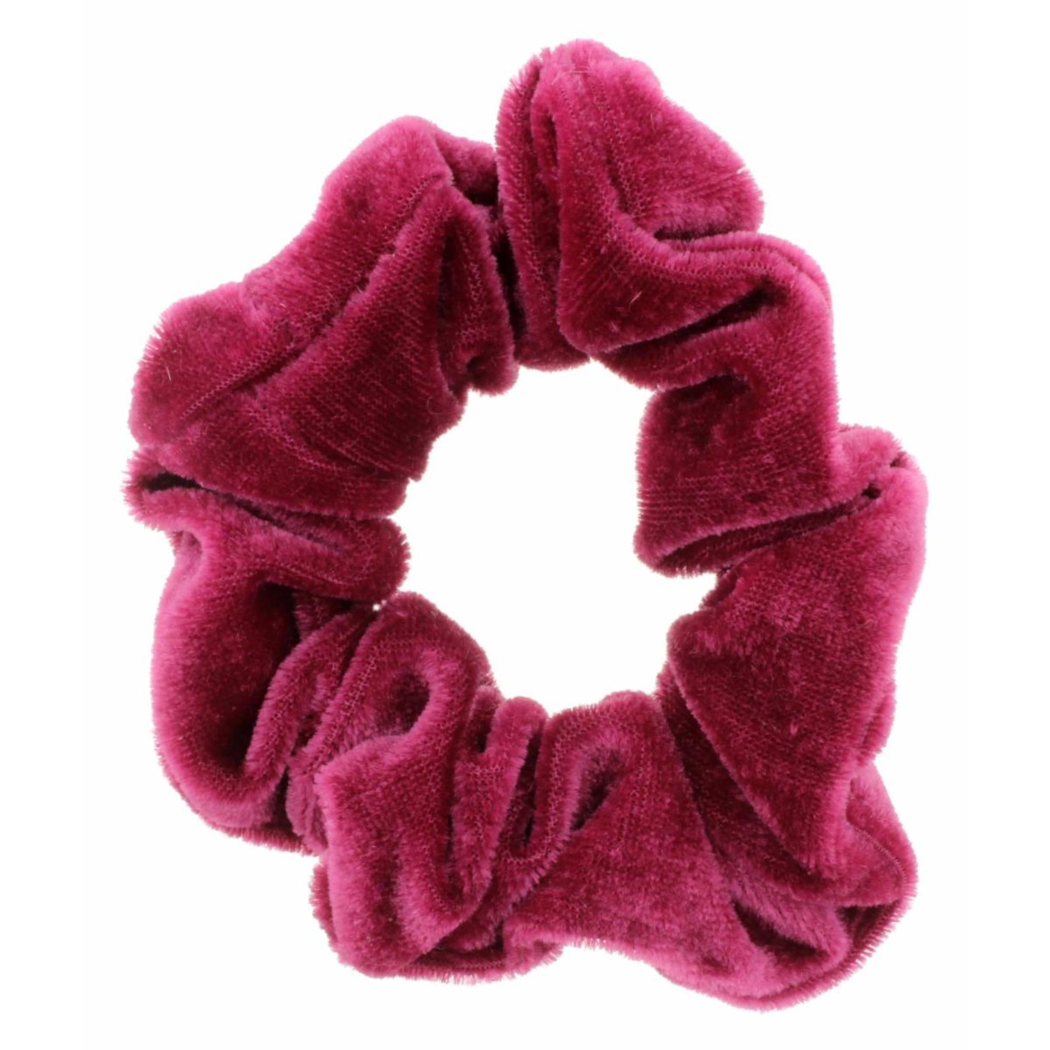 Kids Deep Pink Velvet Scrunchie