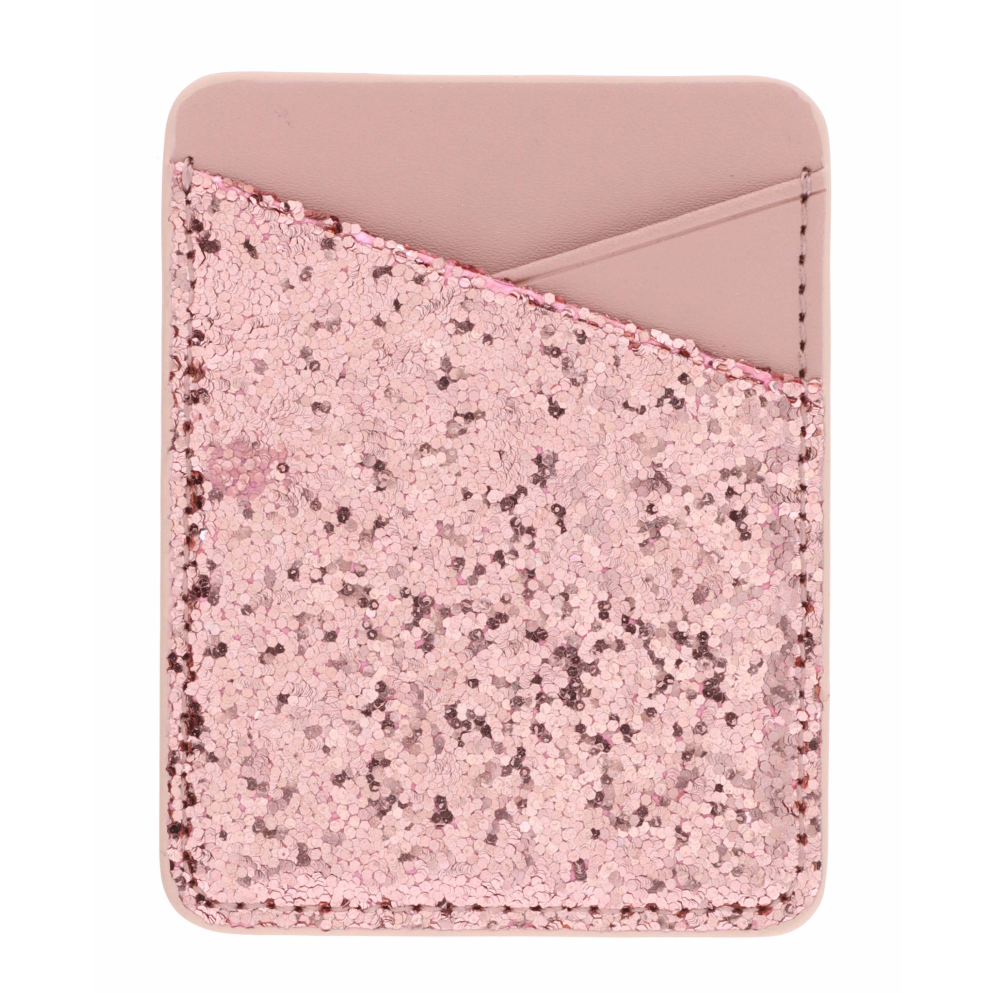 Rose Gold Glitter and Leather Phone Wallet