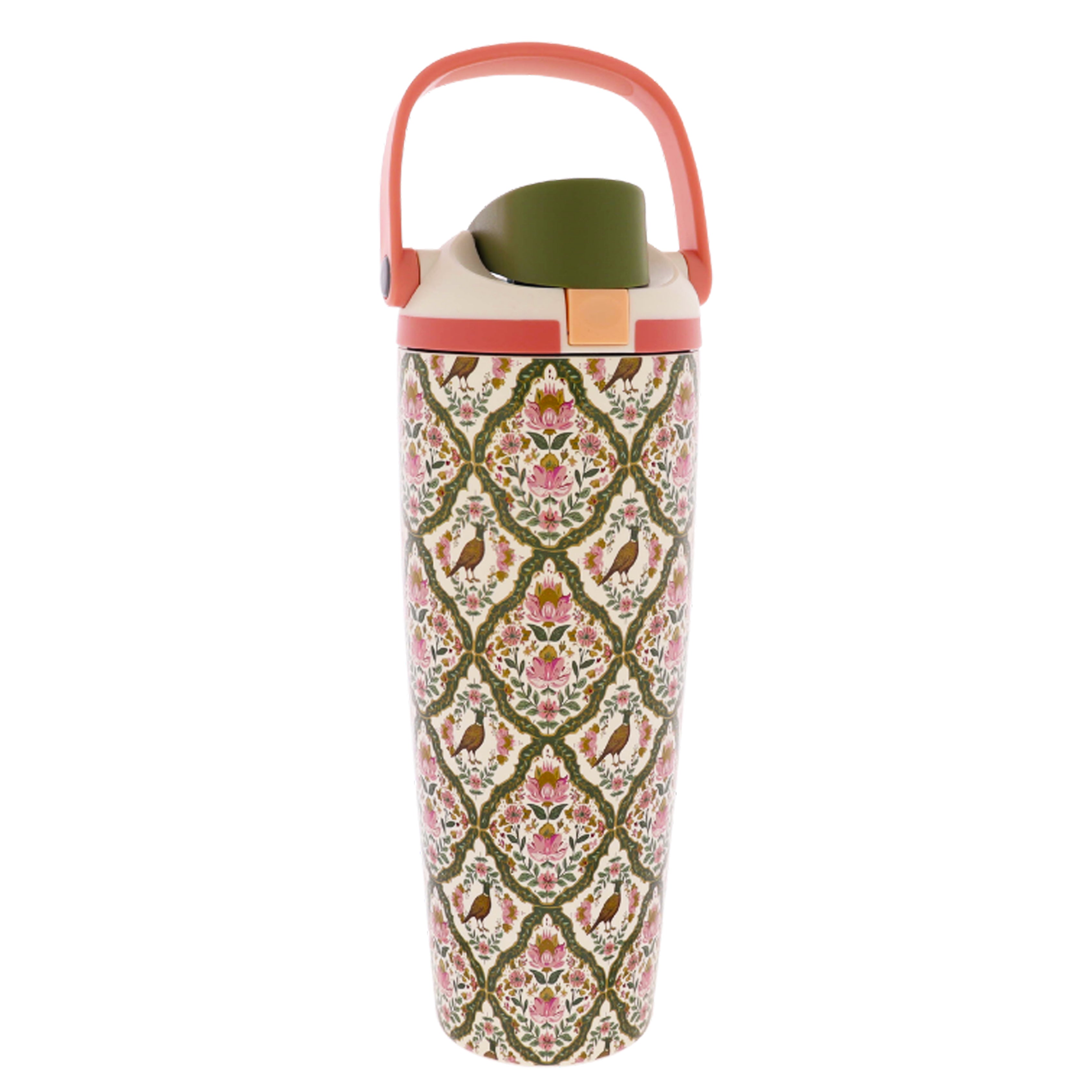 Gilded Pheasant 30 Oz. Water Bottle with Bucket Handle and Straw Cap