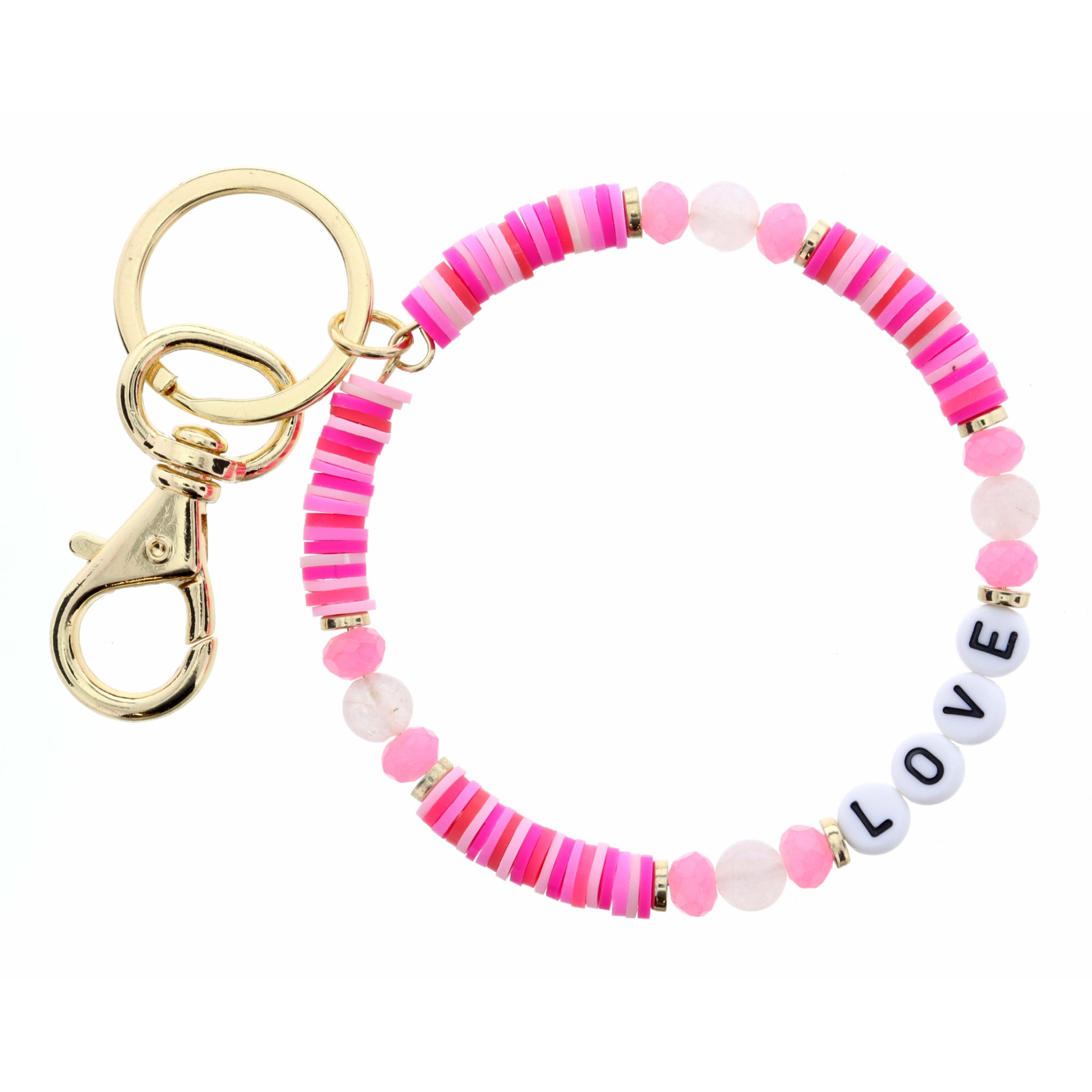 Kids Love on Multi Pink Circle Keychain