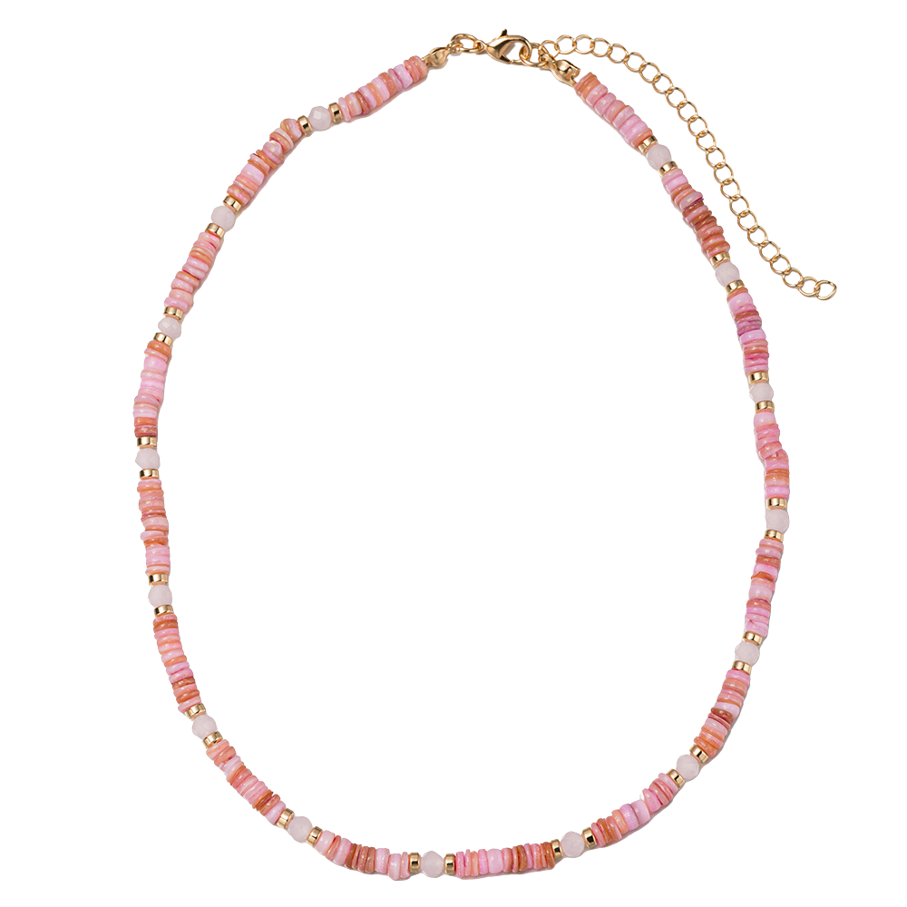 Kids Light Pink, Pink, Mauve Faceted Gemstone Necklace