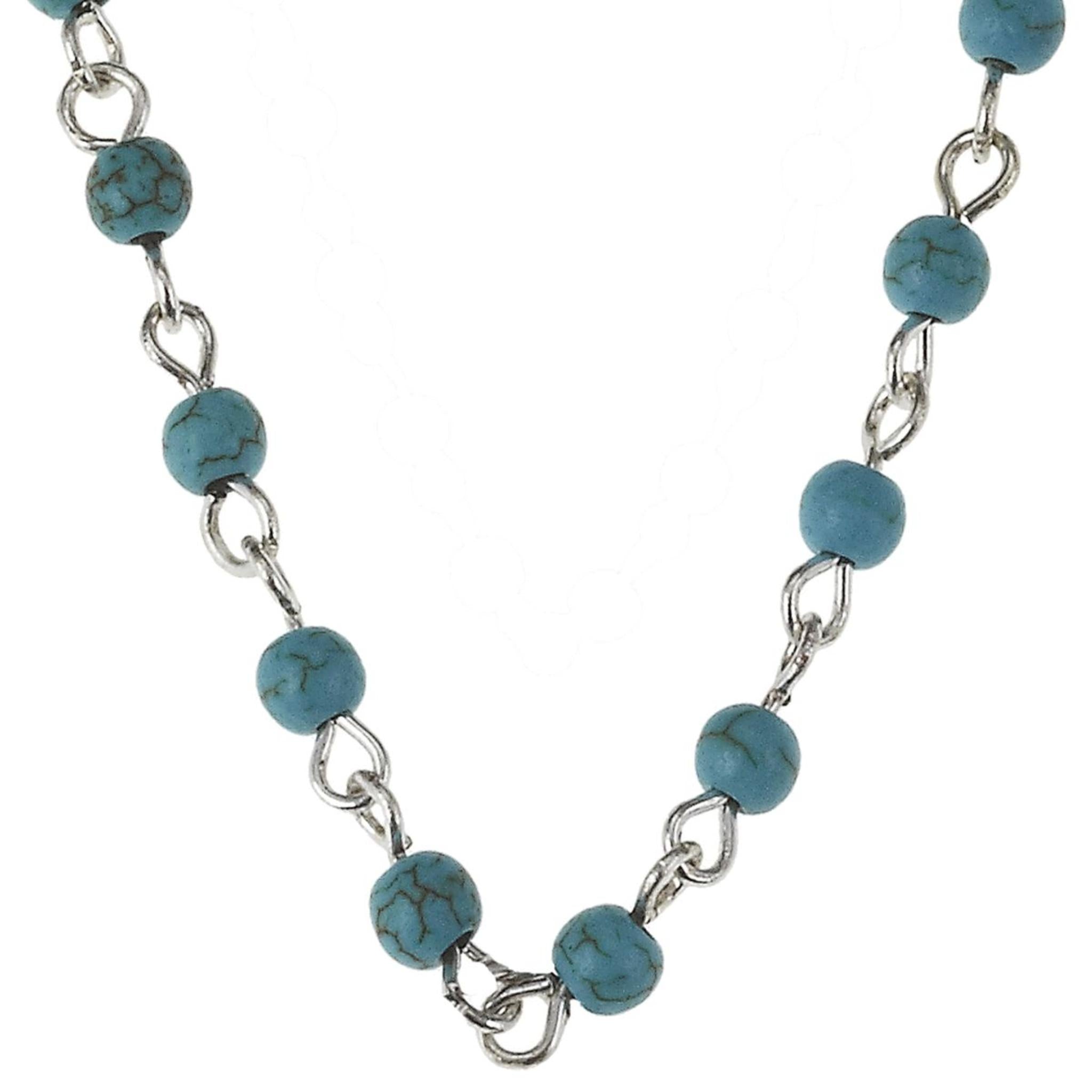16" Silver/Turquoise Link Necklace