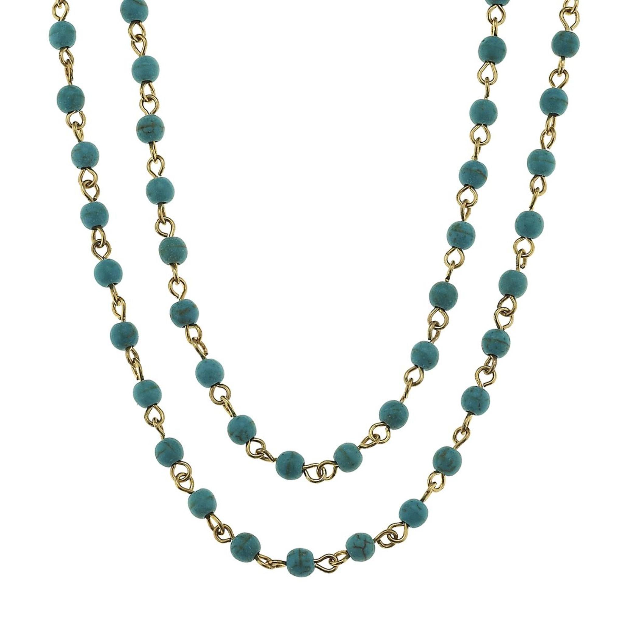 Antique Gold and Turquoise Linked Necklace