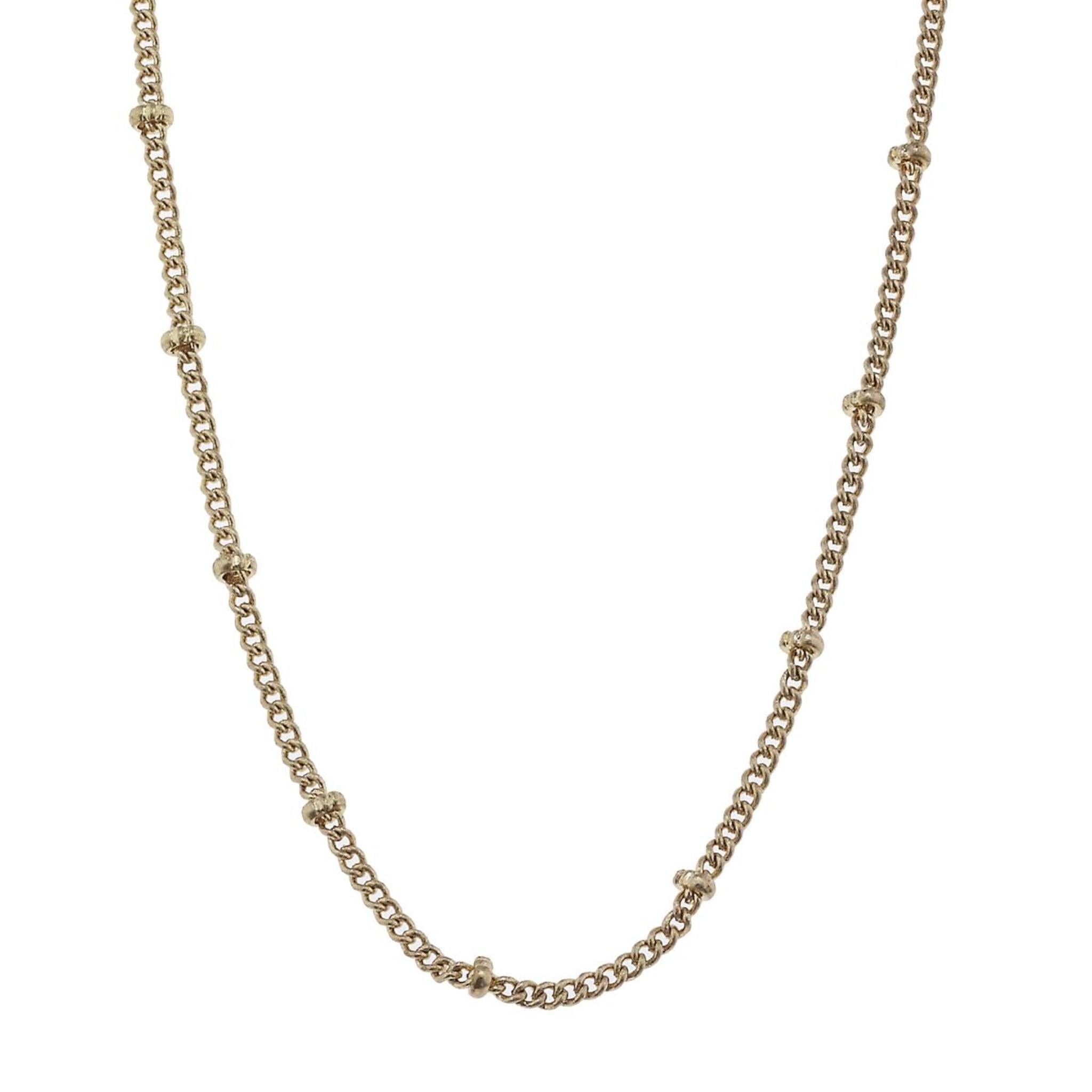 Antique Gold Ball Station Chain Necklace