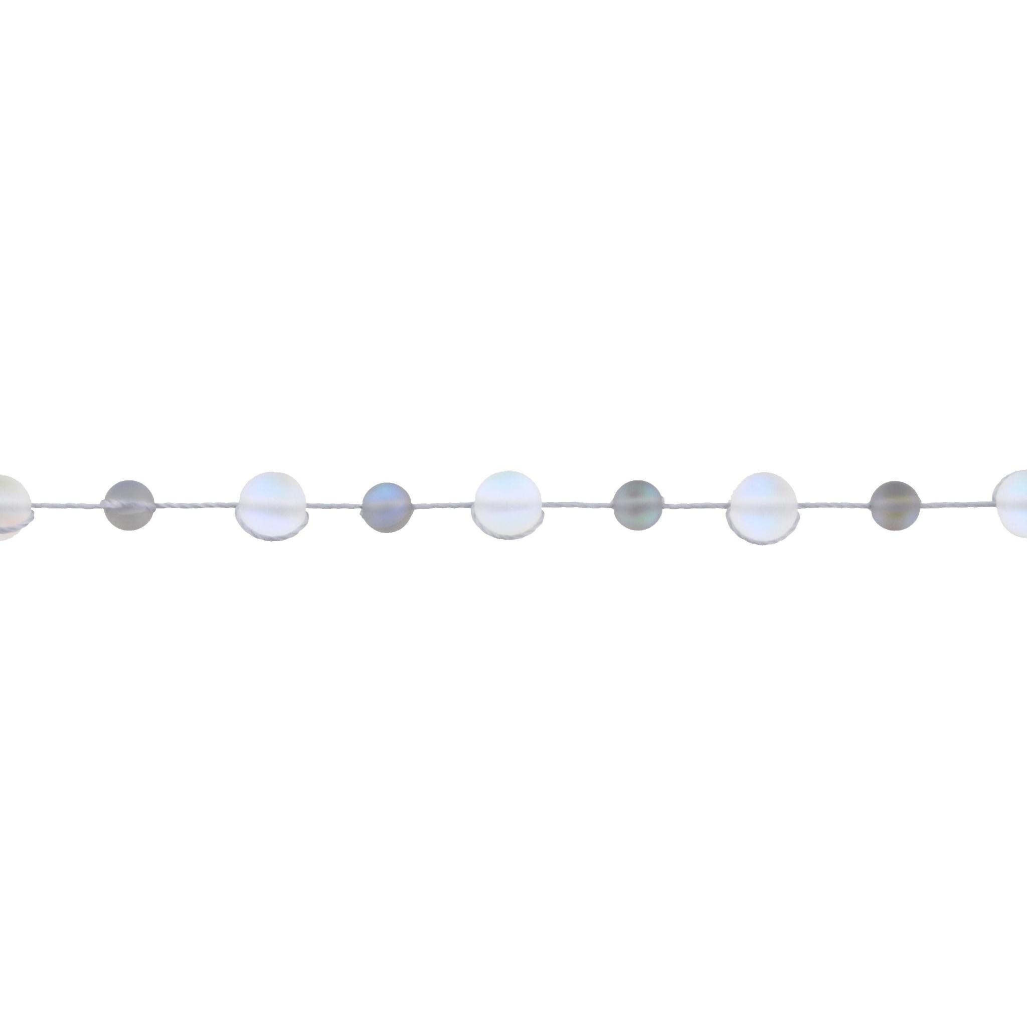 13" Patterned Grey/Clear Opalized Knotted Choker Necklace , 3" Ext