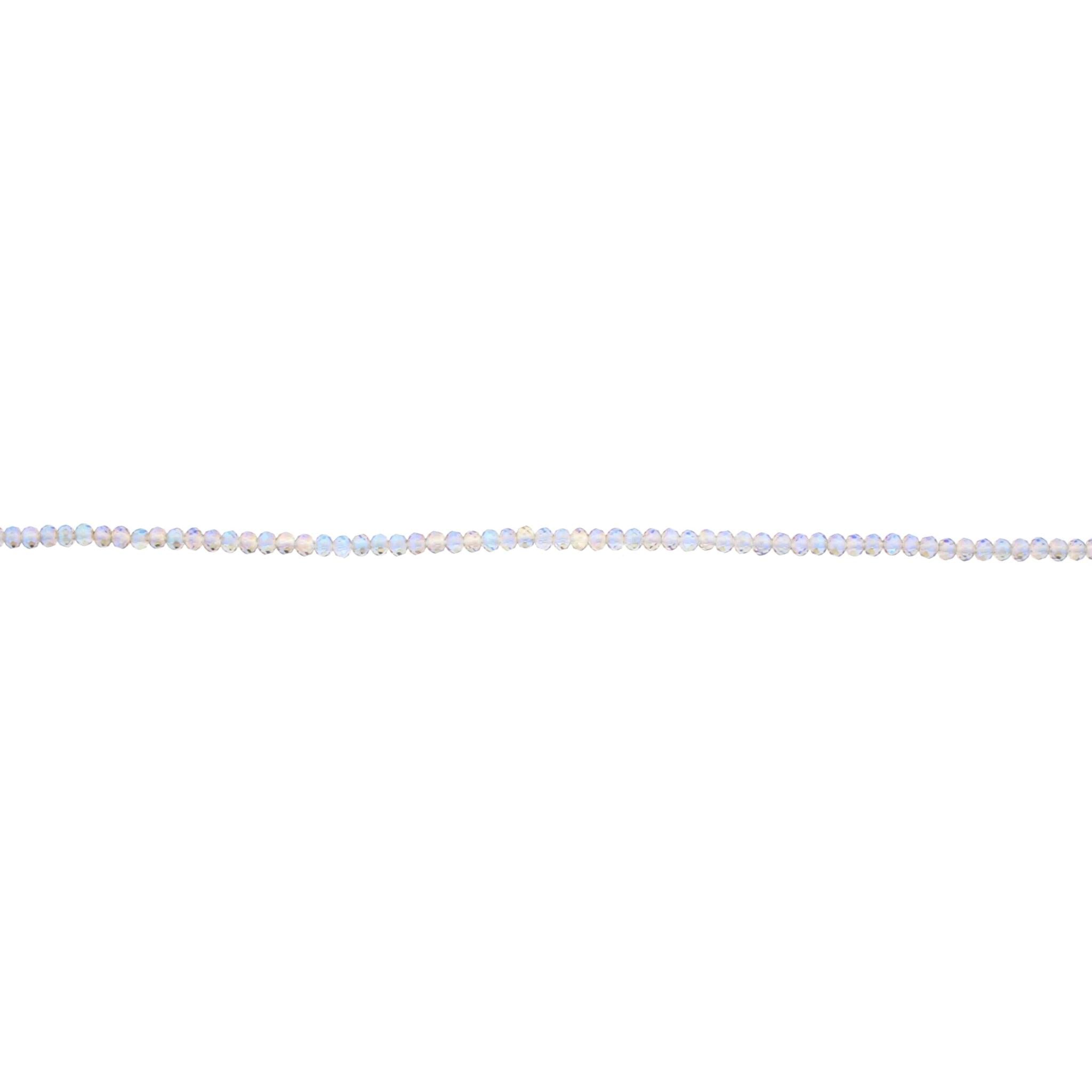 18" AB Blue Beaded Delicate Layering Necklace, 3" Ext