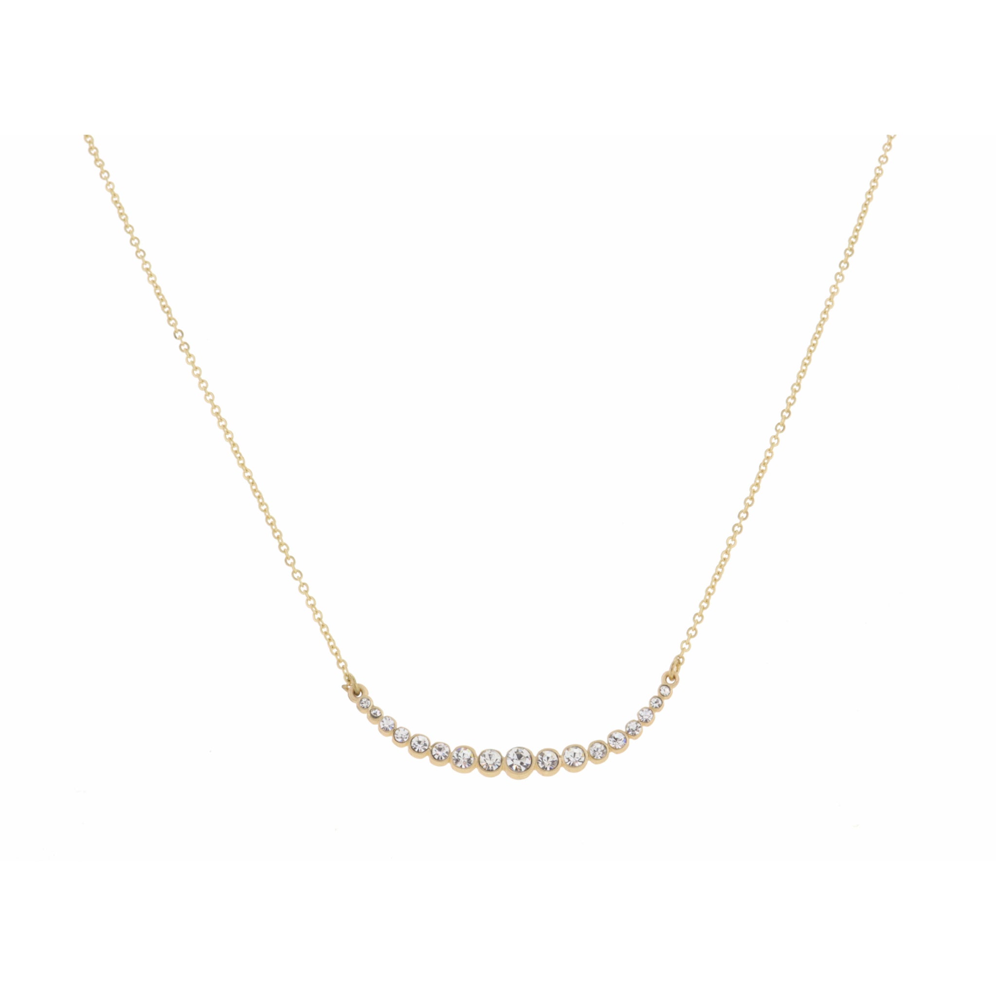 16" Curved Circle Bar on Gold Chain Necklace , 3" Ext