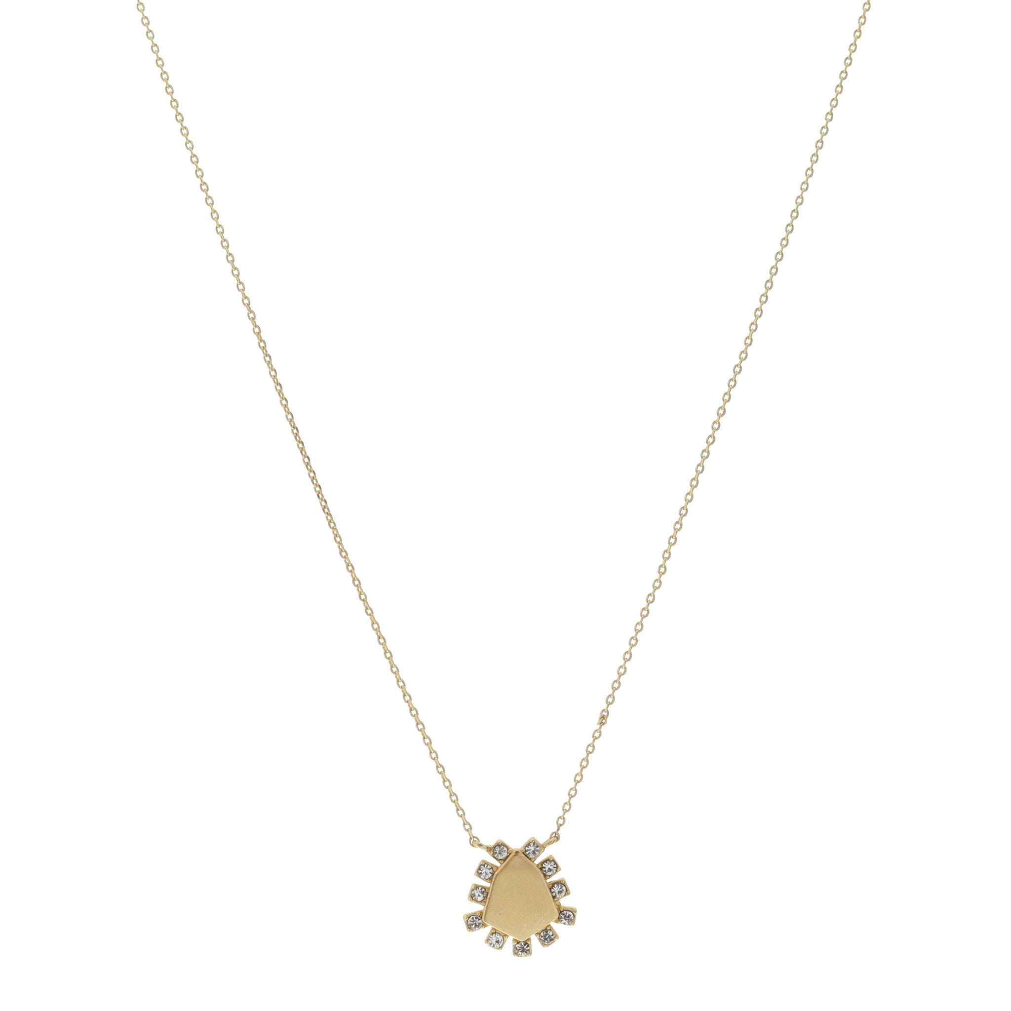 16" Shield with Crystal Accents Necklace, 3" Ext