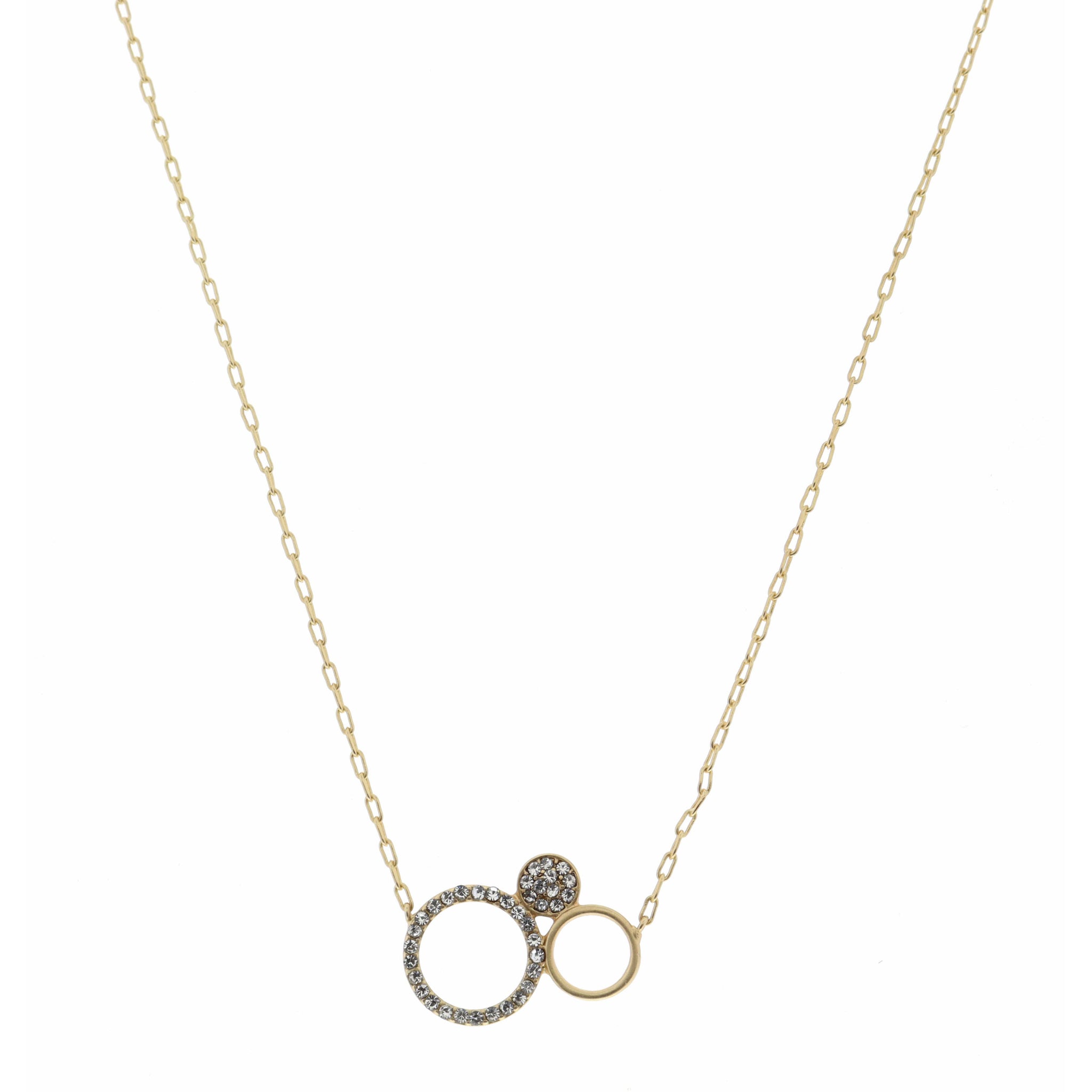 16" Gold, Open Circle, Circle, Crystal Circle Necklace, 3" Ext