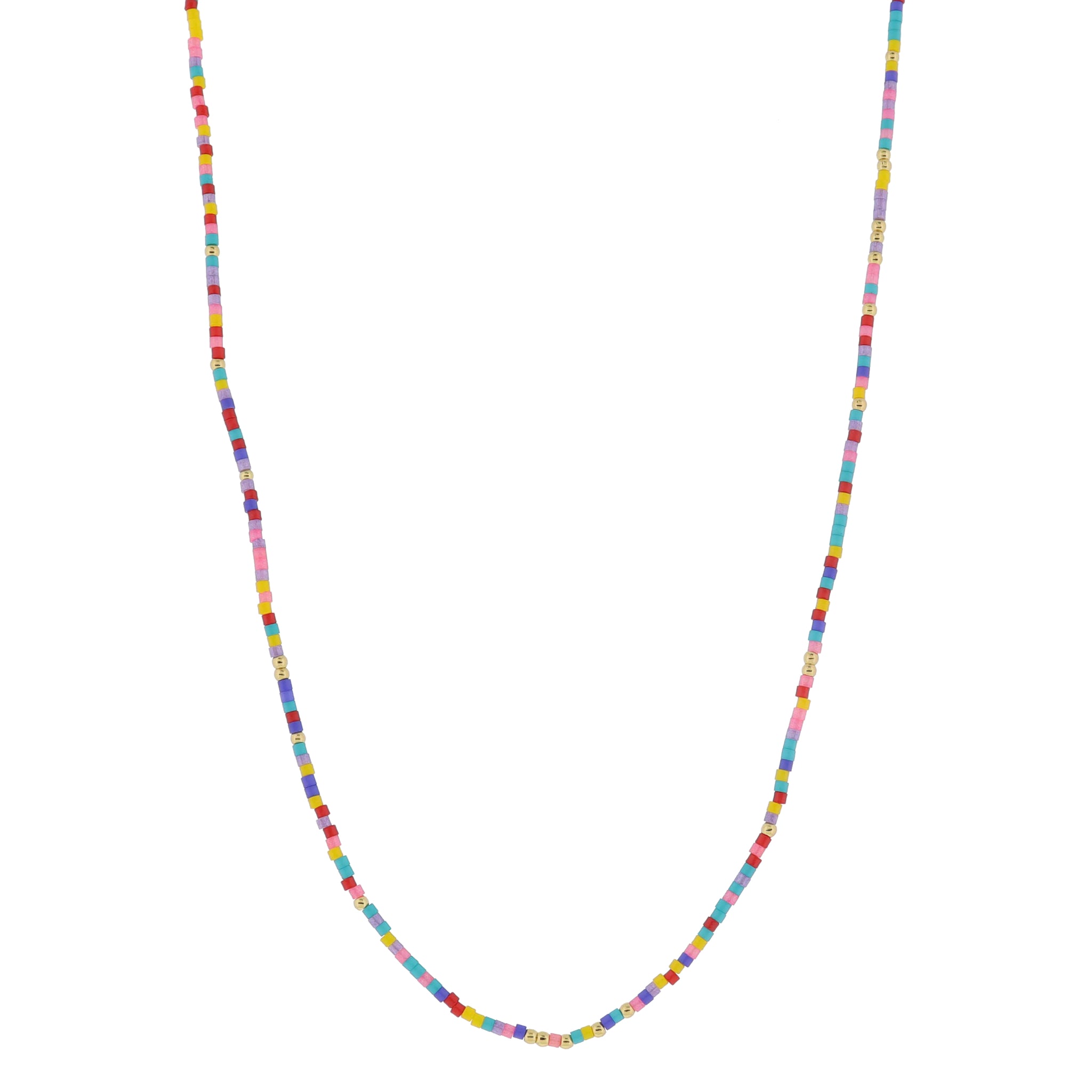 Golden Color Wheel! 18K Gold Plated Multi Beaded Necklace