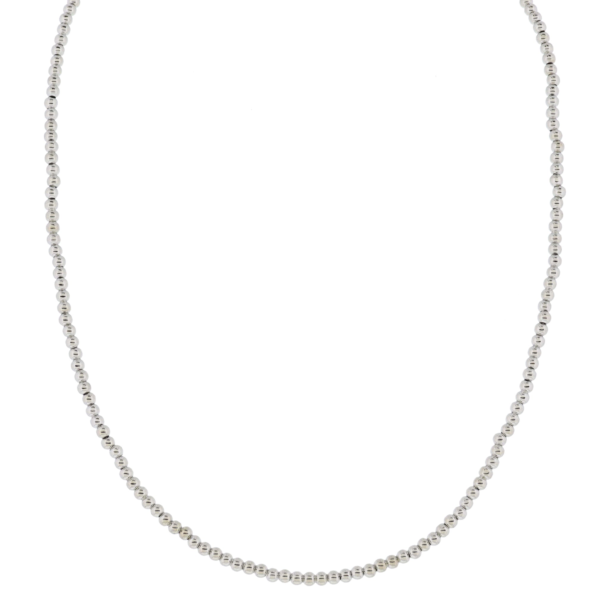 My Golden Chain! 18K White Gold Plated Small Ball Beaded Strand Necklace