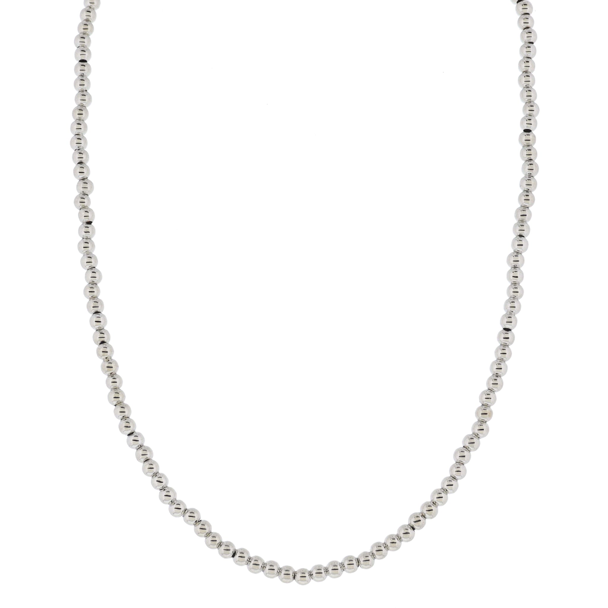 My Golden Chain! 18K White Gold Plated Medium Ball Beaded Strand Necklace