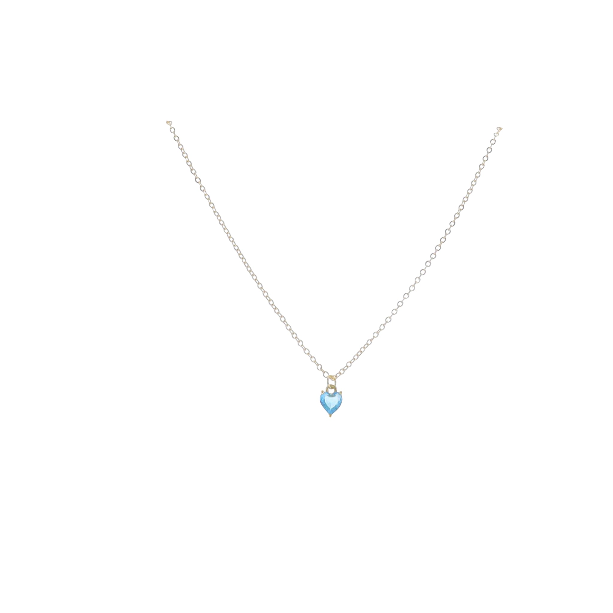 Kids 16" 18K Gold Plated Cable ChainNecklace with "March" Heart Pendant
