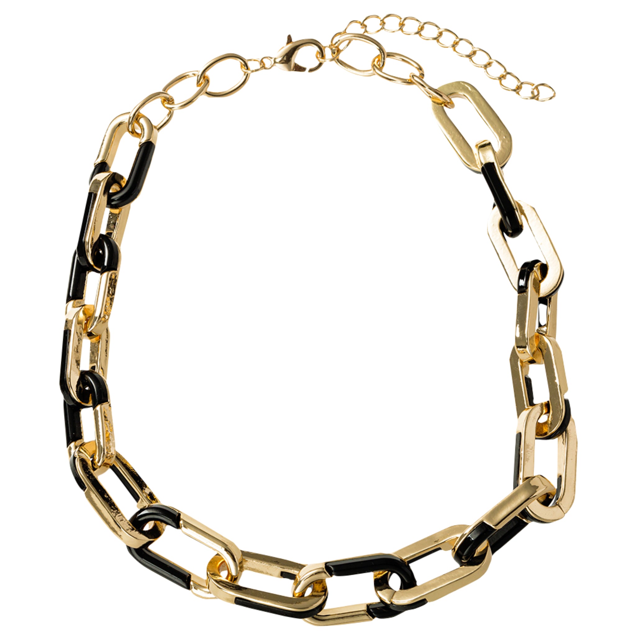 Gold, Black Chain Necklace