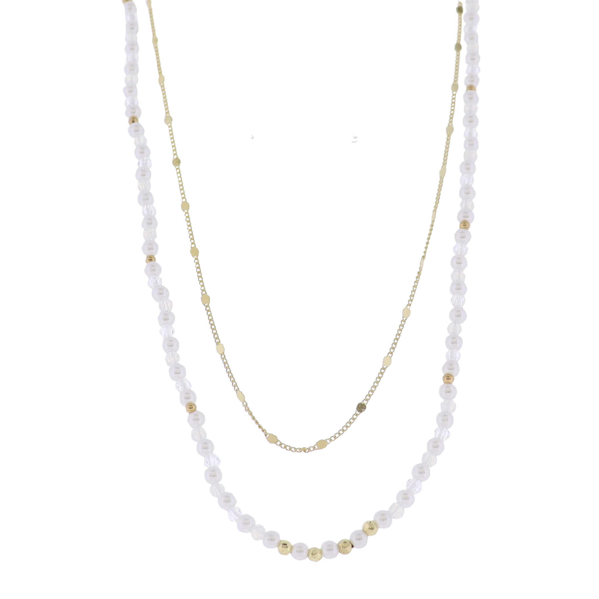 Gold 2 Layer Flat Handmade Chain Necklace