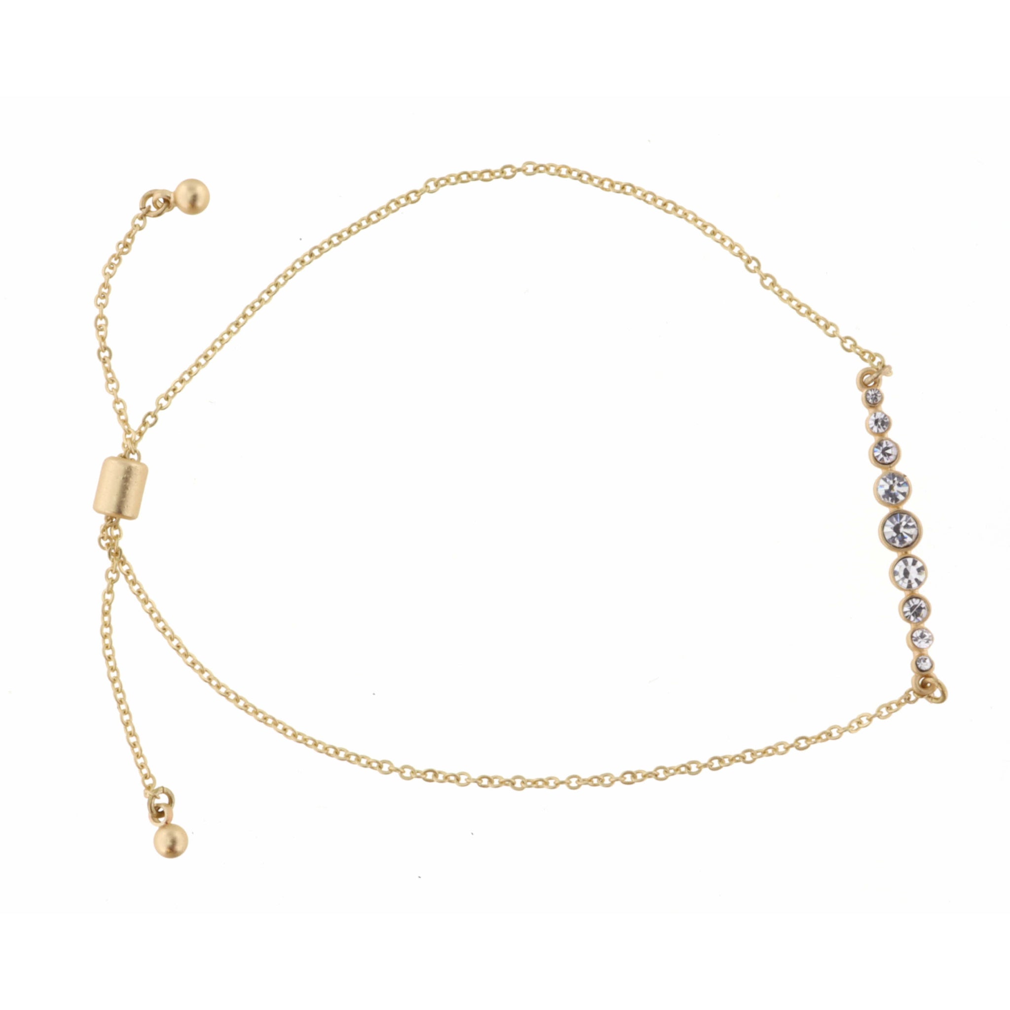 Short Circle Crystal Bar Bracelet