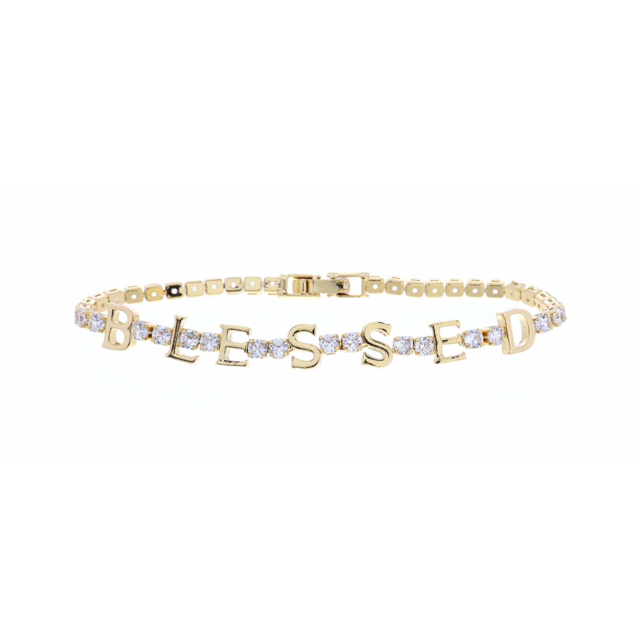 Clear Crystals with Gold Blessed Bracelet