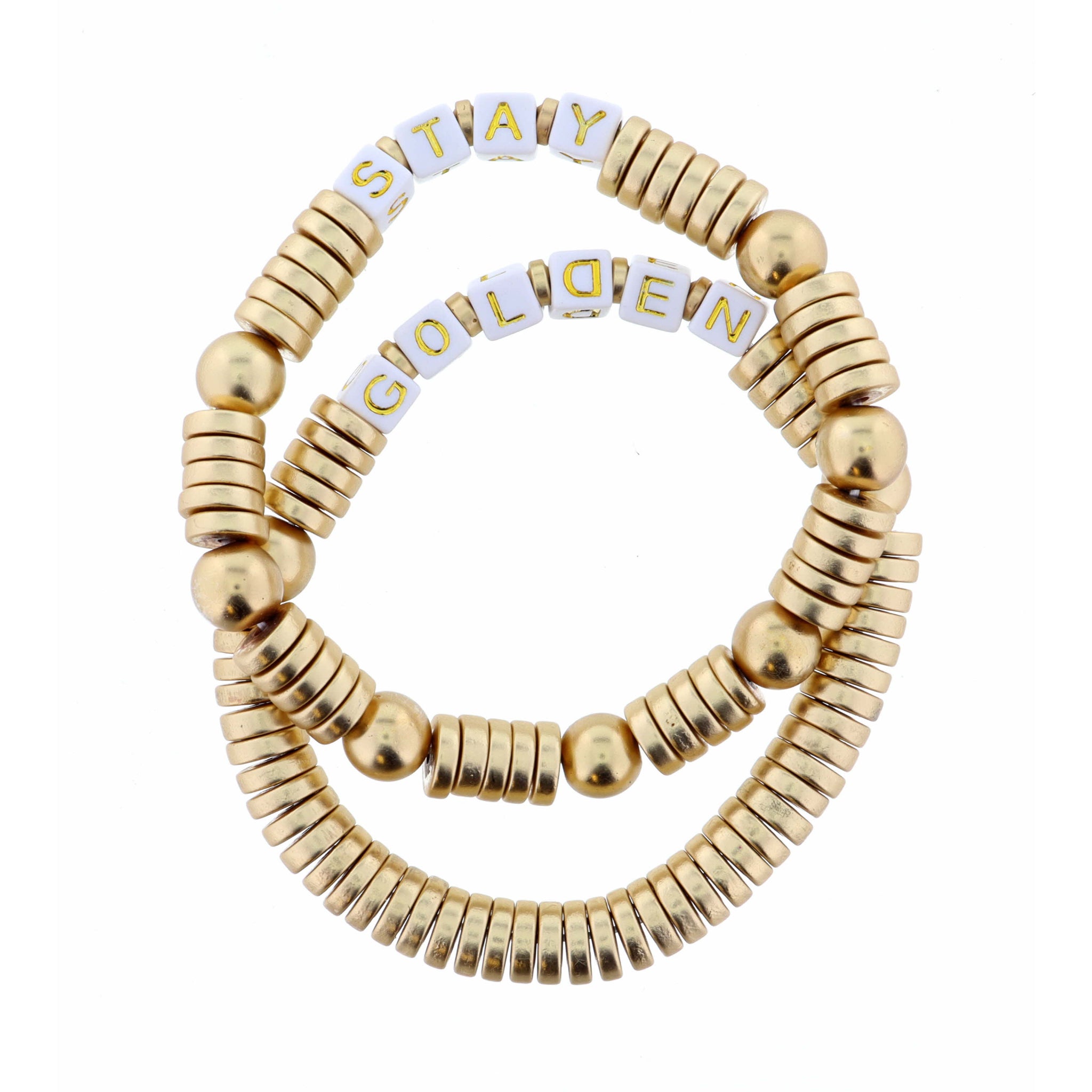 Stack of 2, Stay Golden on Gold Strands Bracelet