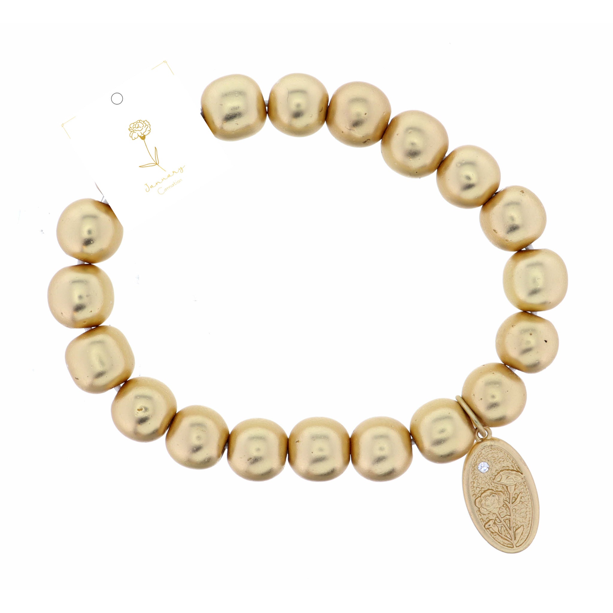Carnation "January", Floral Oval Bracelet