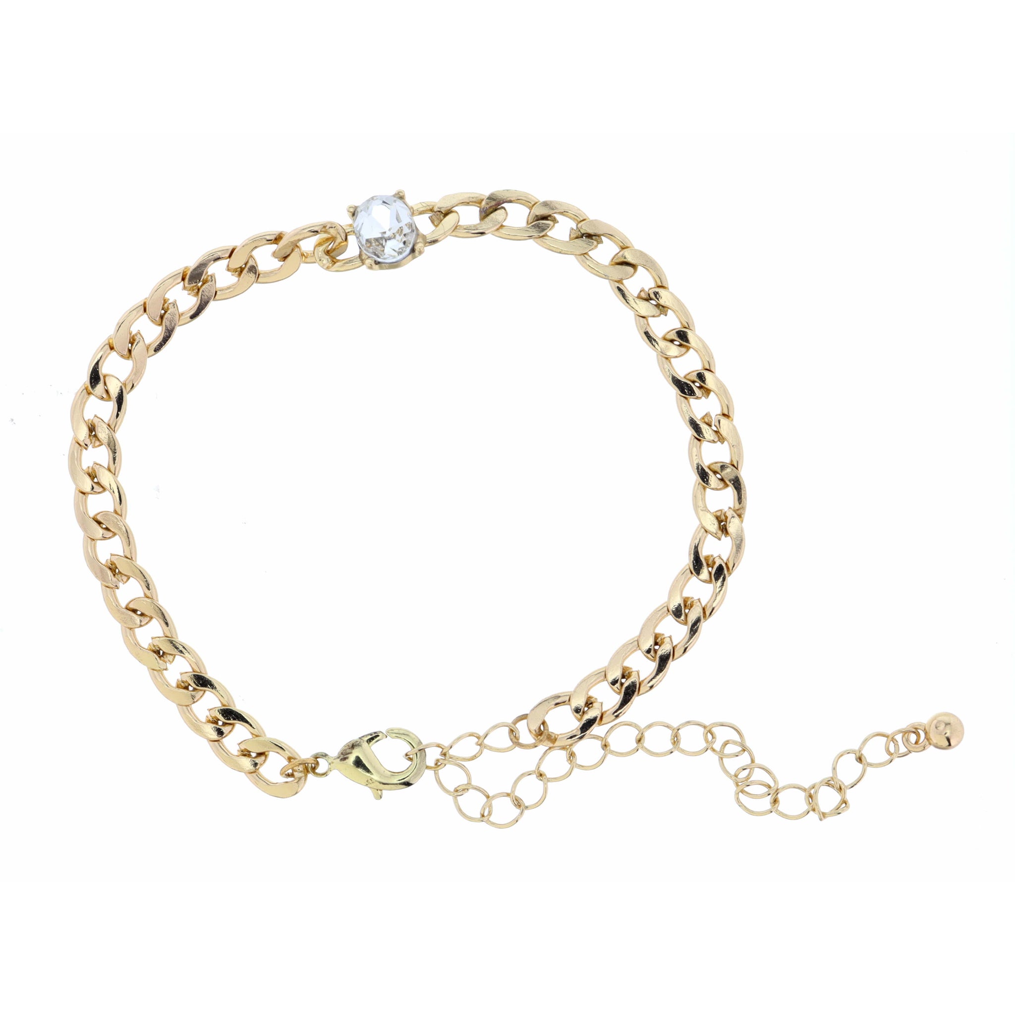 Large Oval with Shiny Gold Bracelet