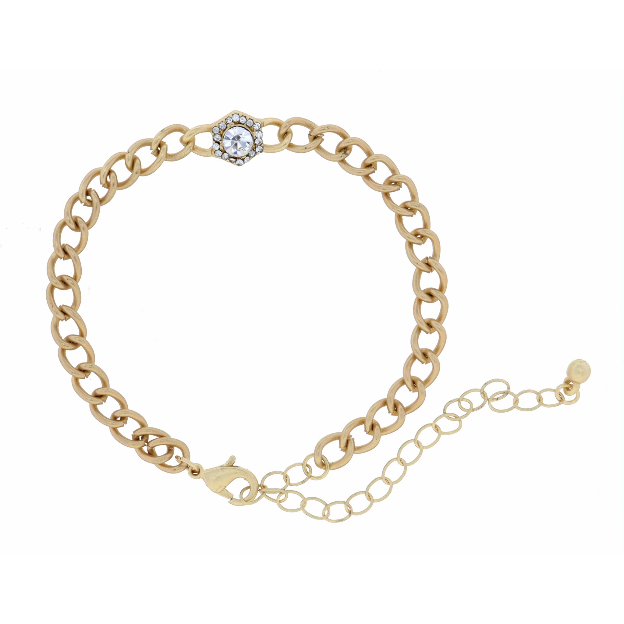 Crystal Hexagon with Small Round Bracelet