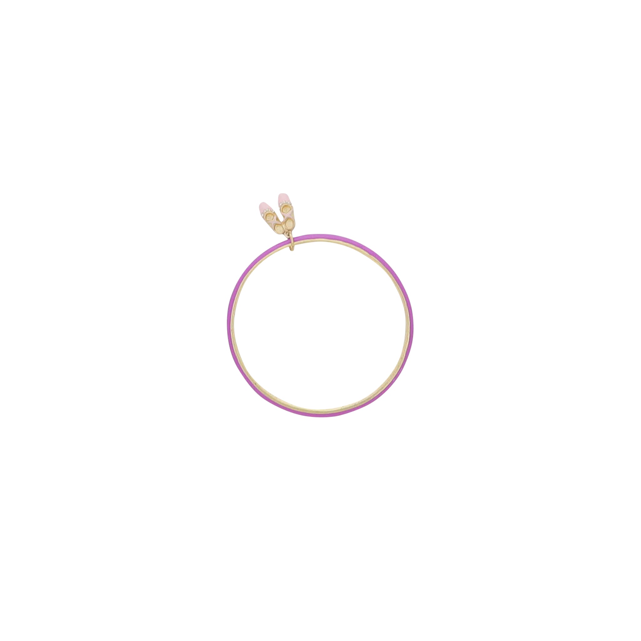Kids Purple Enamel Bangle Bracelet with Pink Ballet Slippers