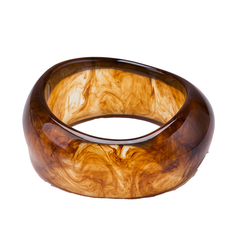 Brown Acrylic Chunky Bangle Bracelet