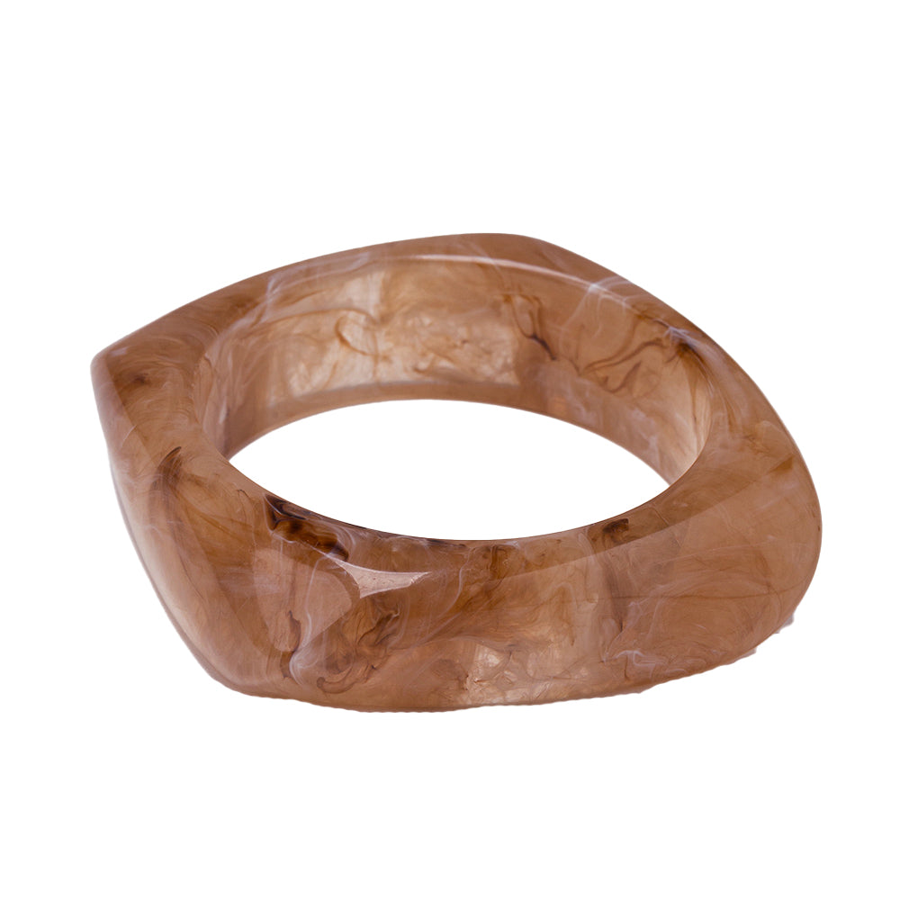 Taupe Acrylic Square Bangle Bracelet