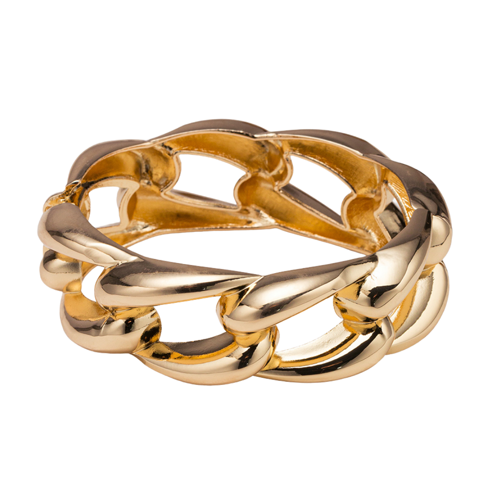 Gold Chain Hinge Bangle Bracelet