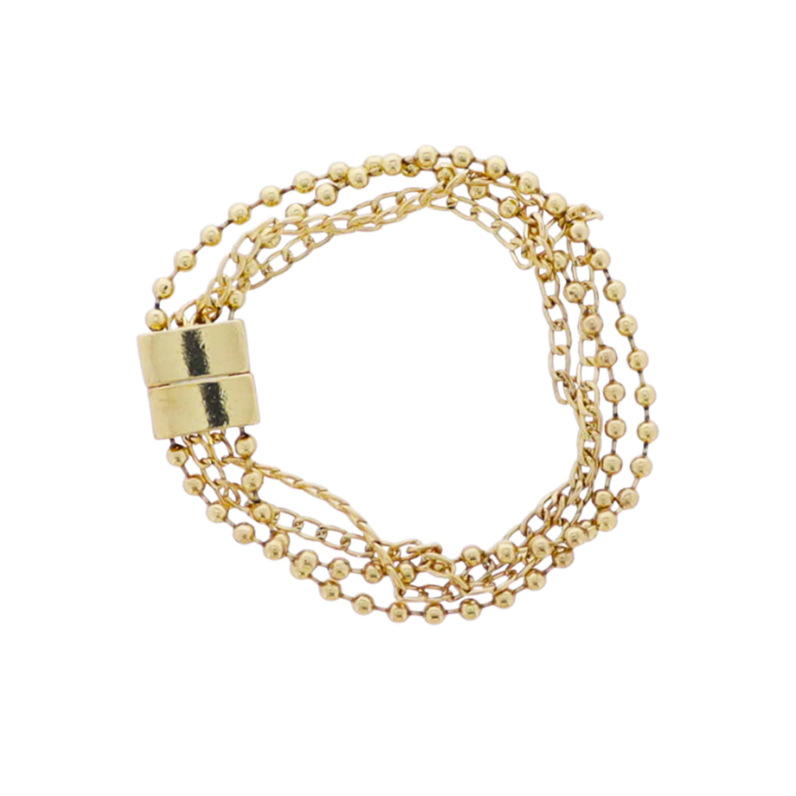 18k Gold Plated 4 Strand Gold Ball, Link Chain Magnetic Bracelet
