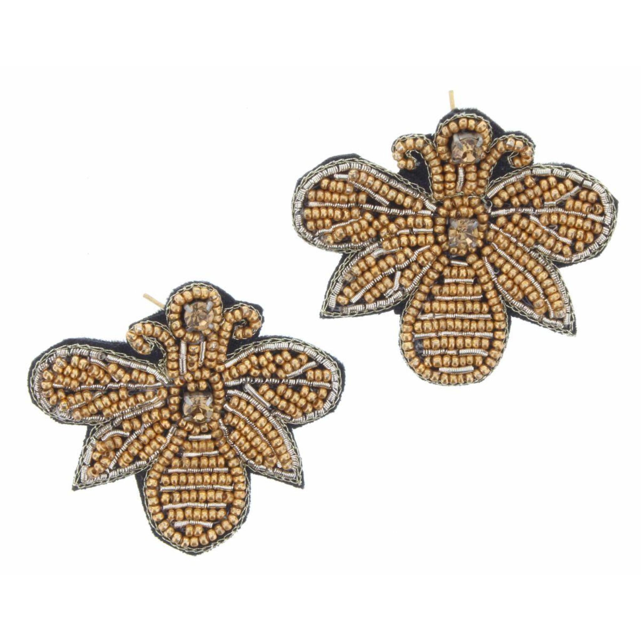 Beaded Queen Bee Post Earring