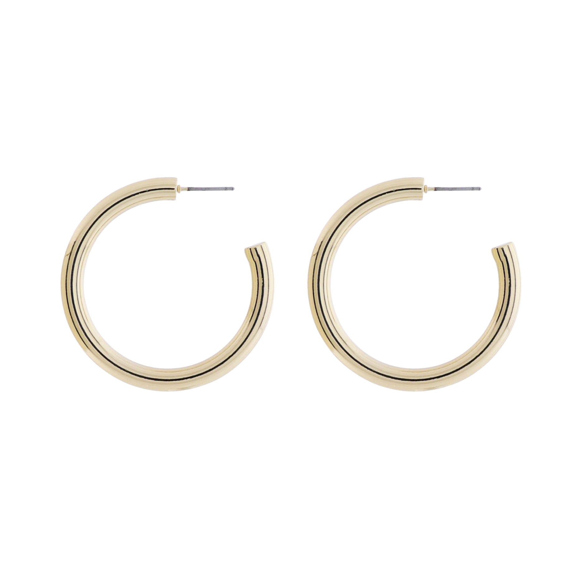 18k Gold Plated Gold Tubular Hoop Earring